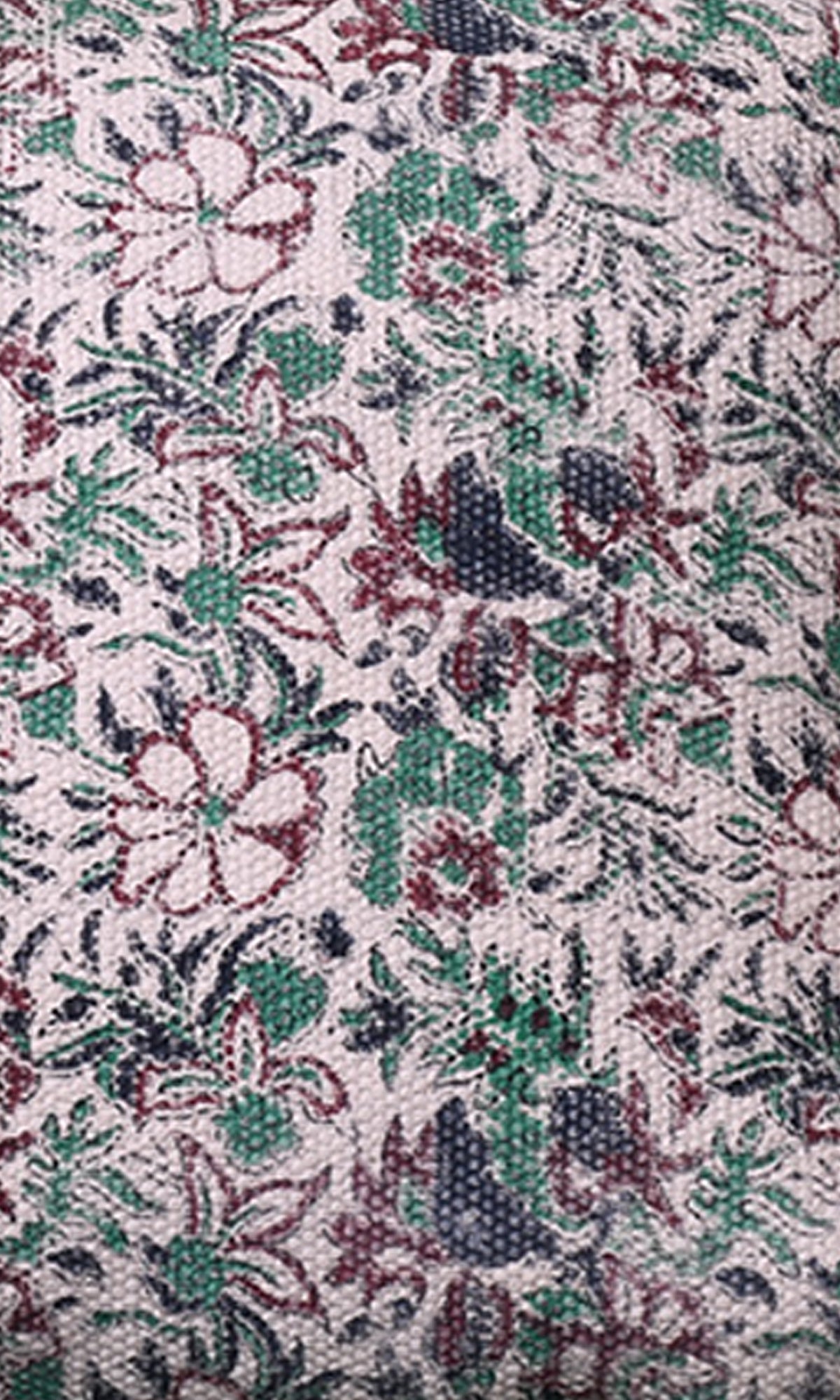 Green Floral Print Cotton Cushion Cover