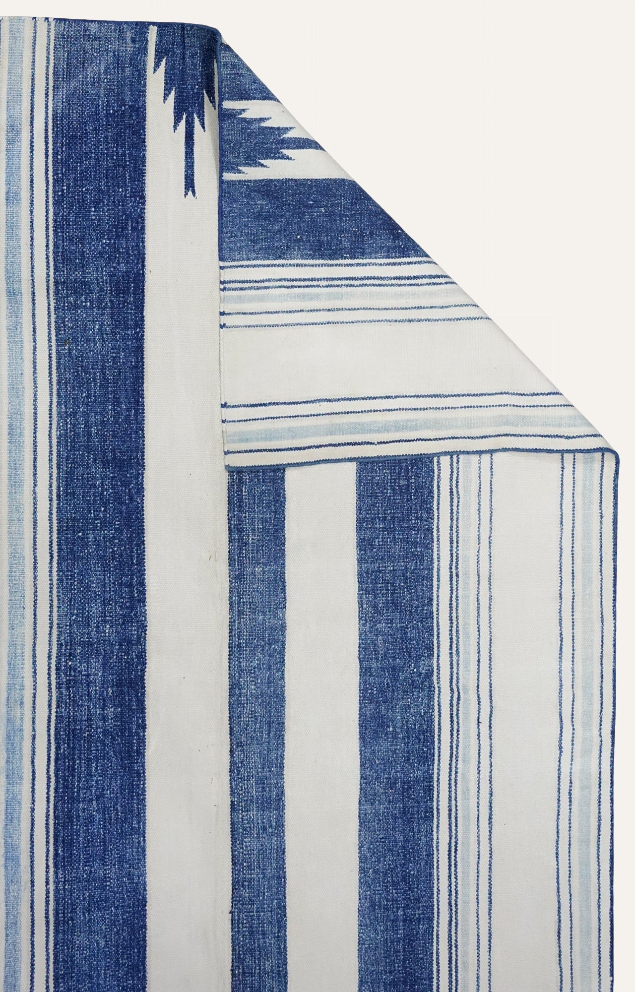 Blue Ikat Handwoven Cotton Rug