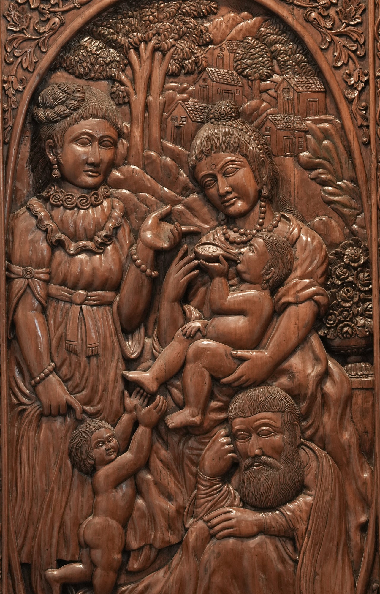 Carved Wooden Relief Panel
