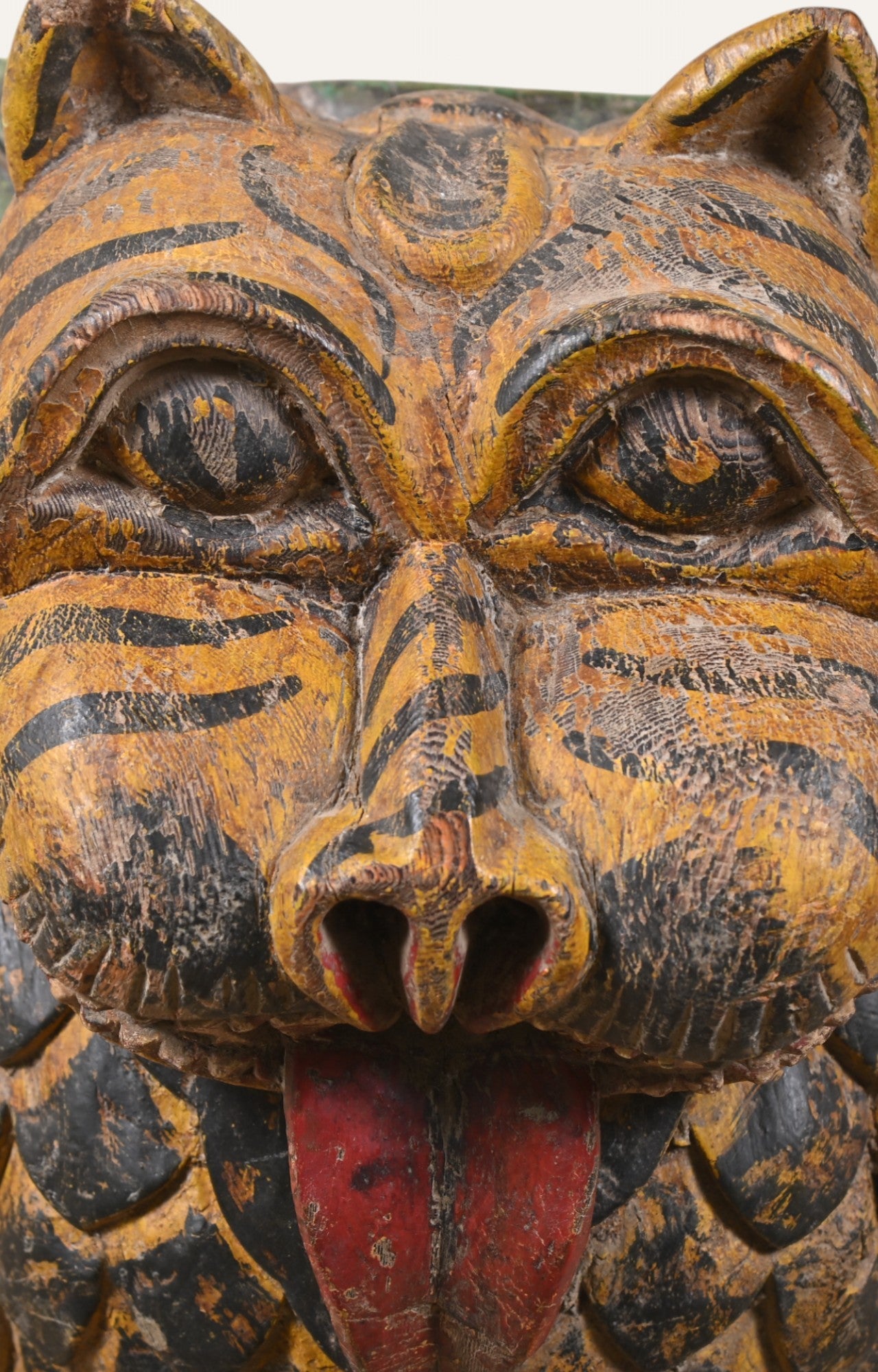Hand-Carved Wooden Lion Mask