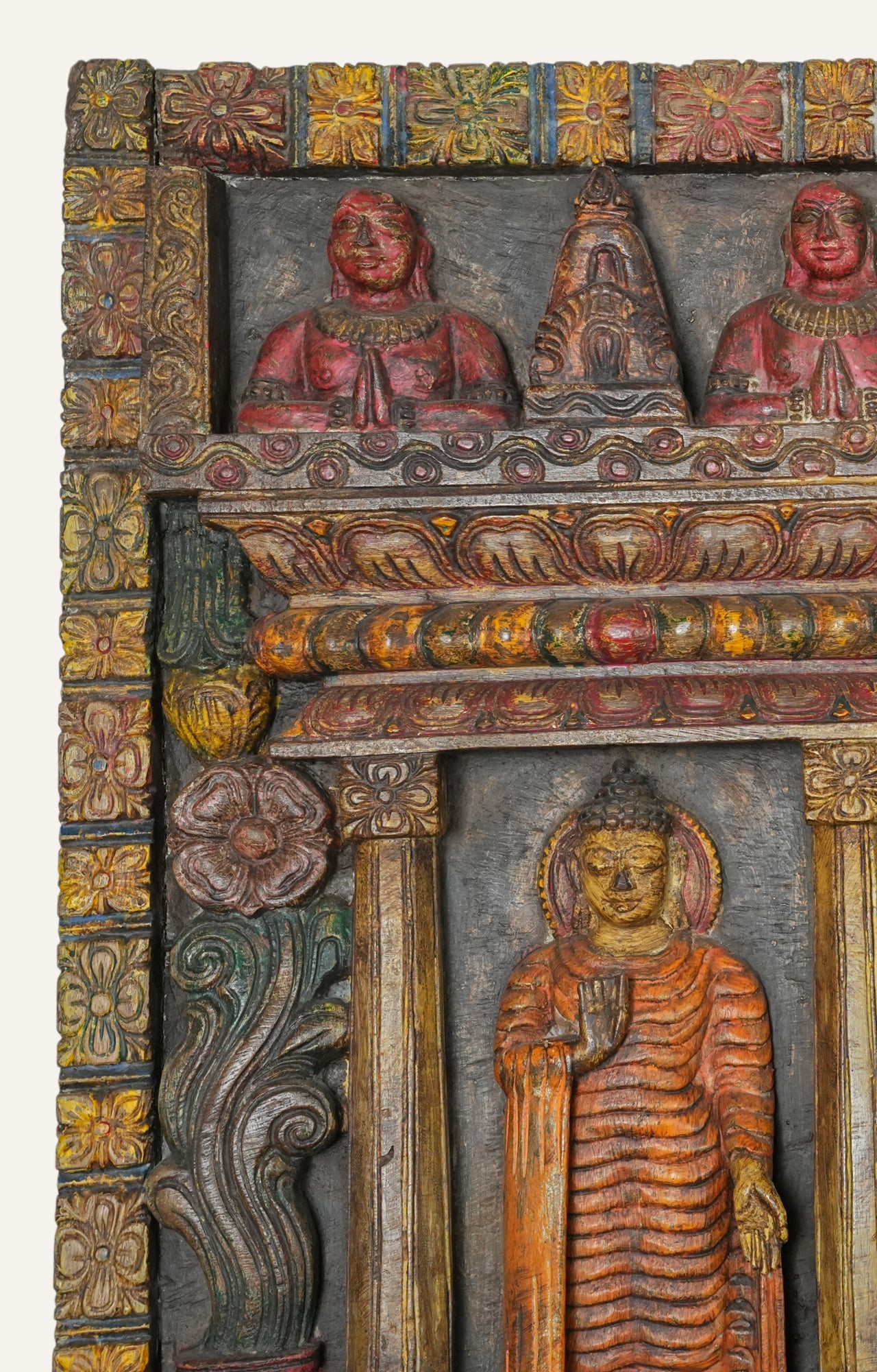 Handcrafted Multi-Panel Buddha Wooden Wall Art