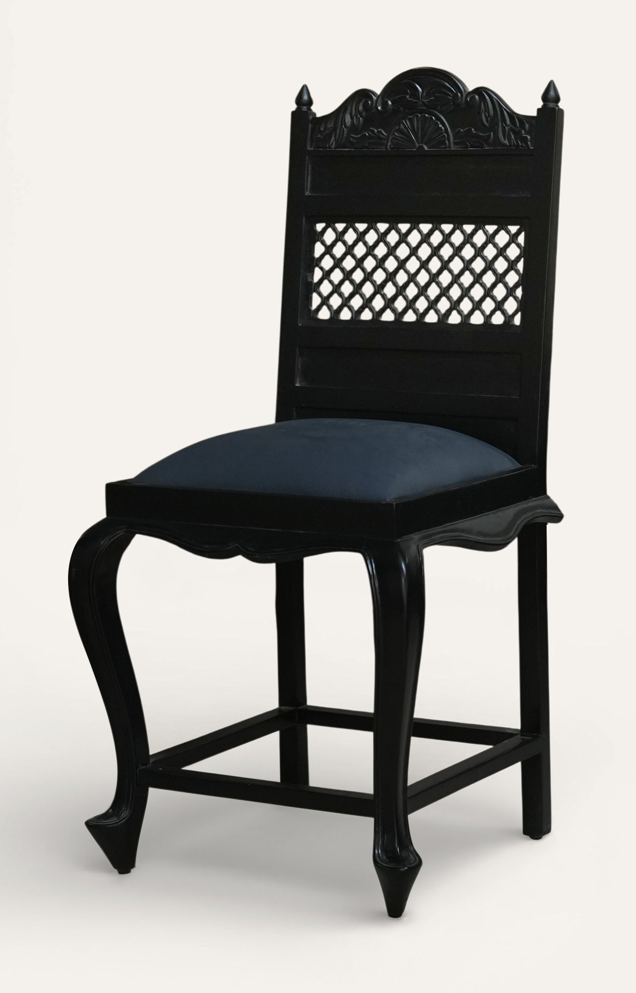 Black Lattice Back Dining Chair