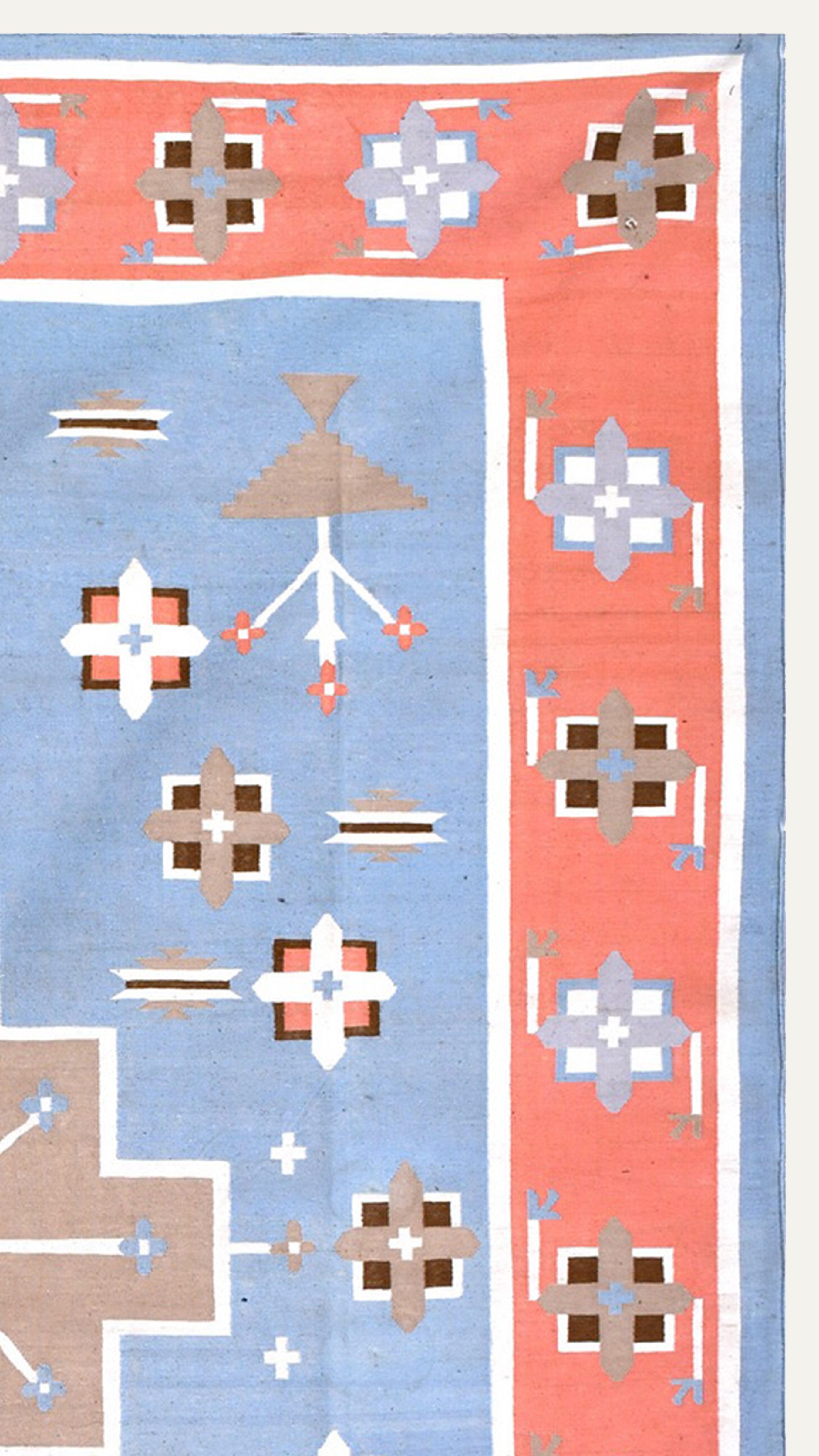 Coral Bloom Cotton Rug