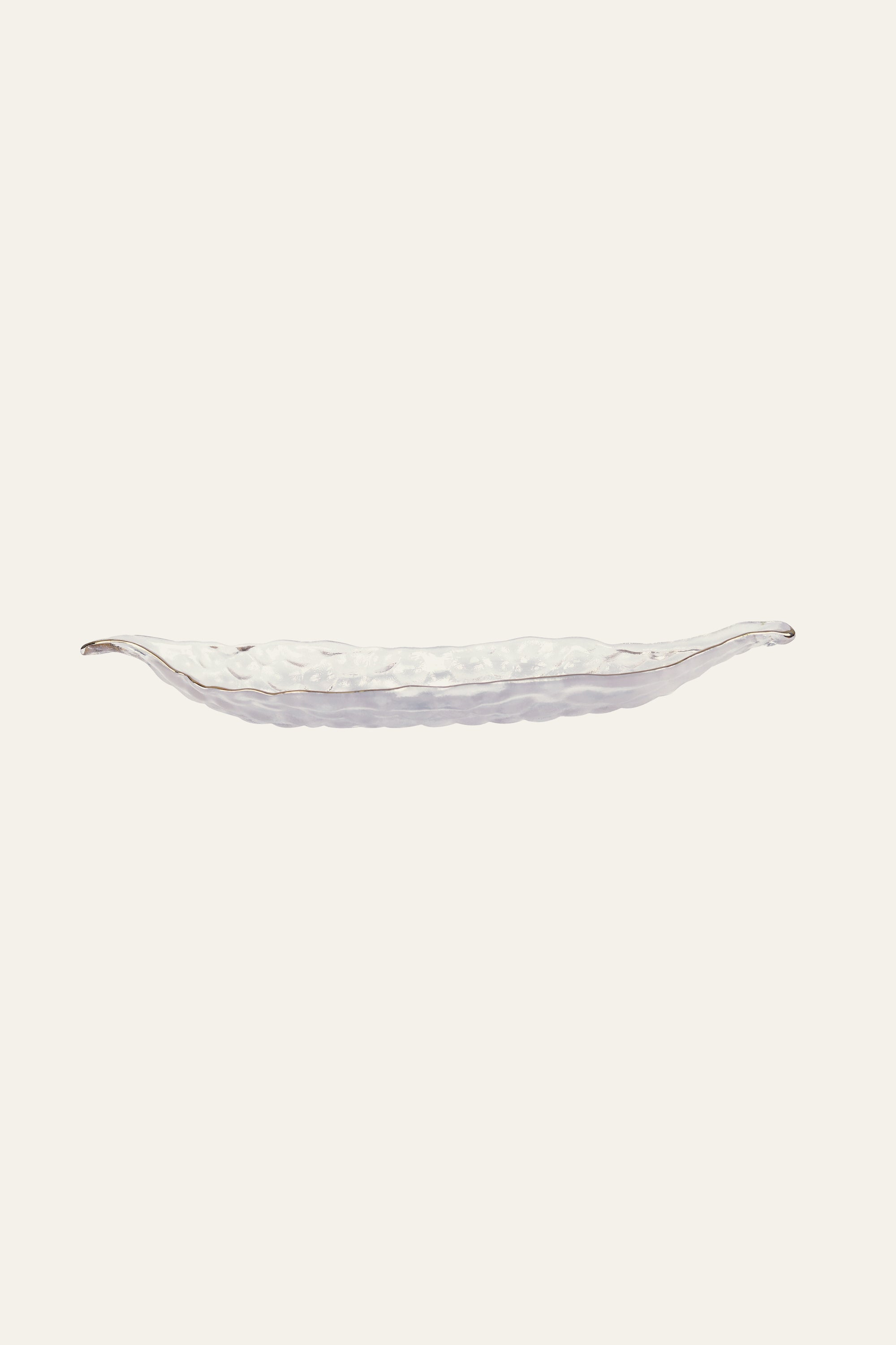 Leaf-Shaped Textured Glass Serving Platter – Sushi & Appetizer Tray