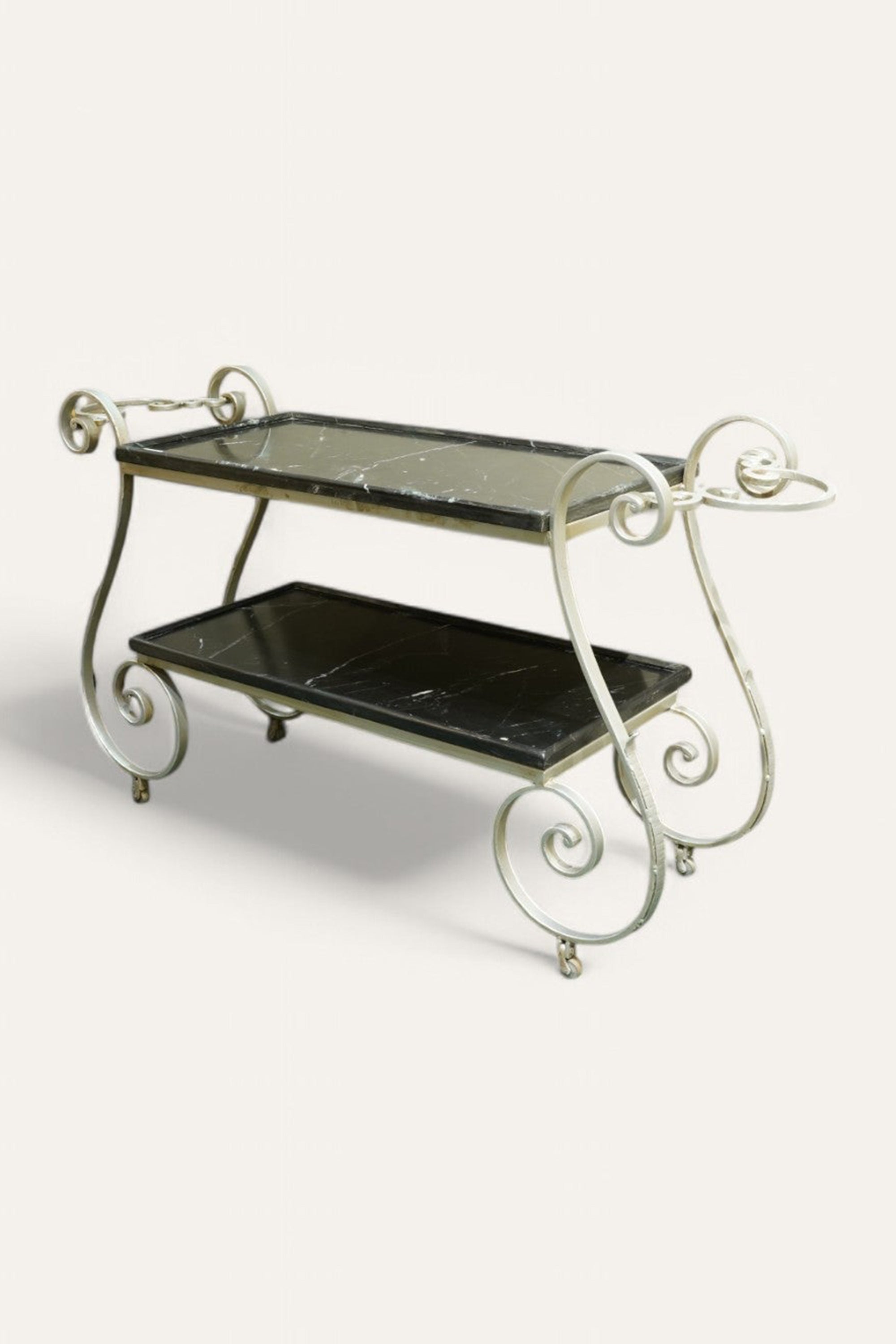 2 Tier Marble & Iron Console