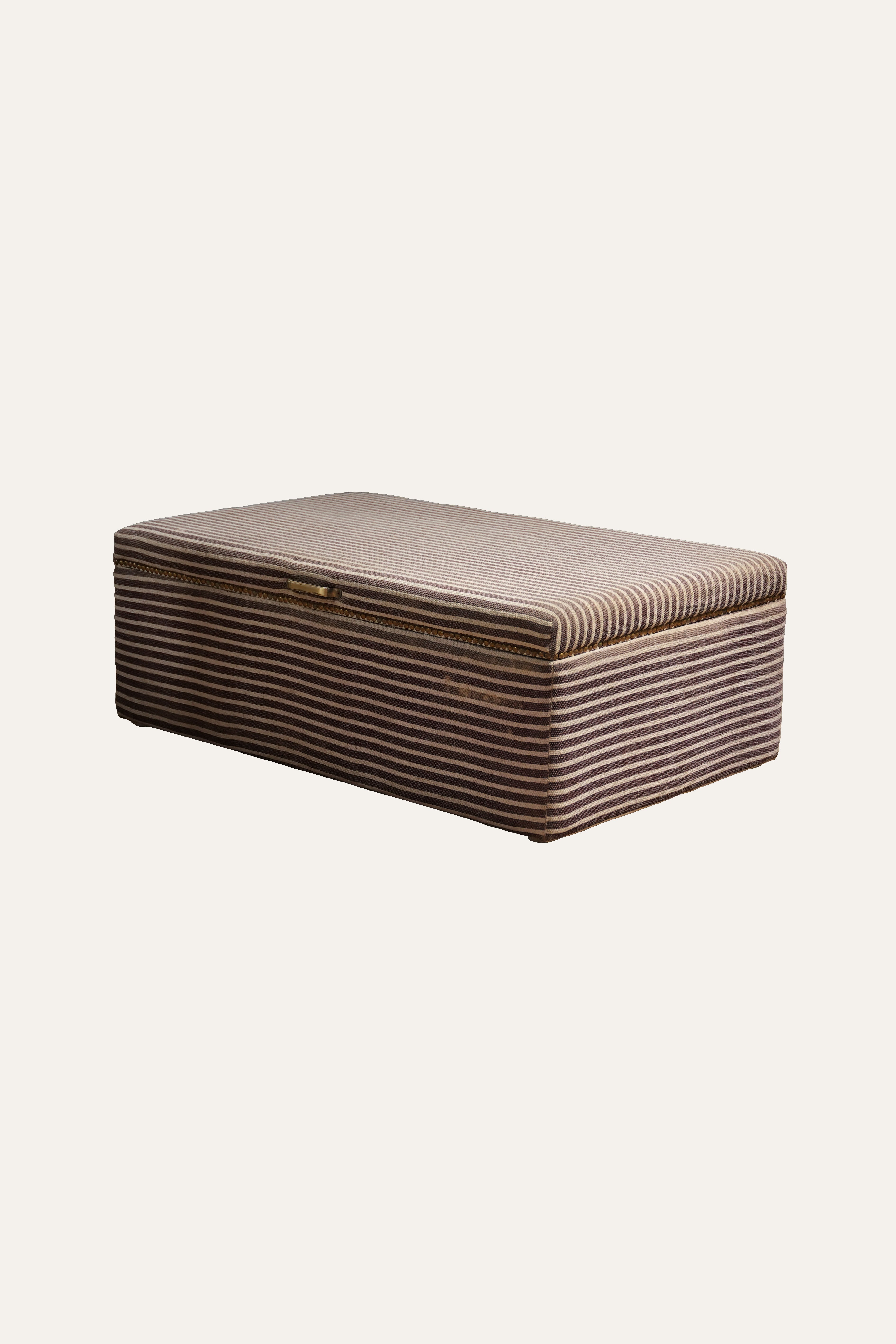 Striped Woven Dhurrie Storage Trunk For Living Room