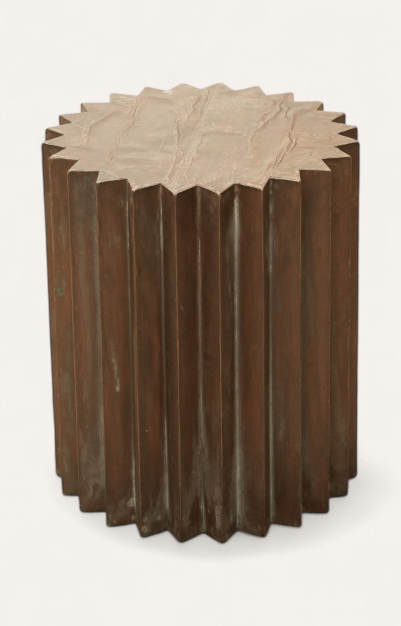 Brass Clad Wooden Side Table