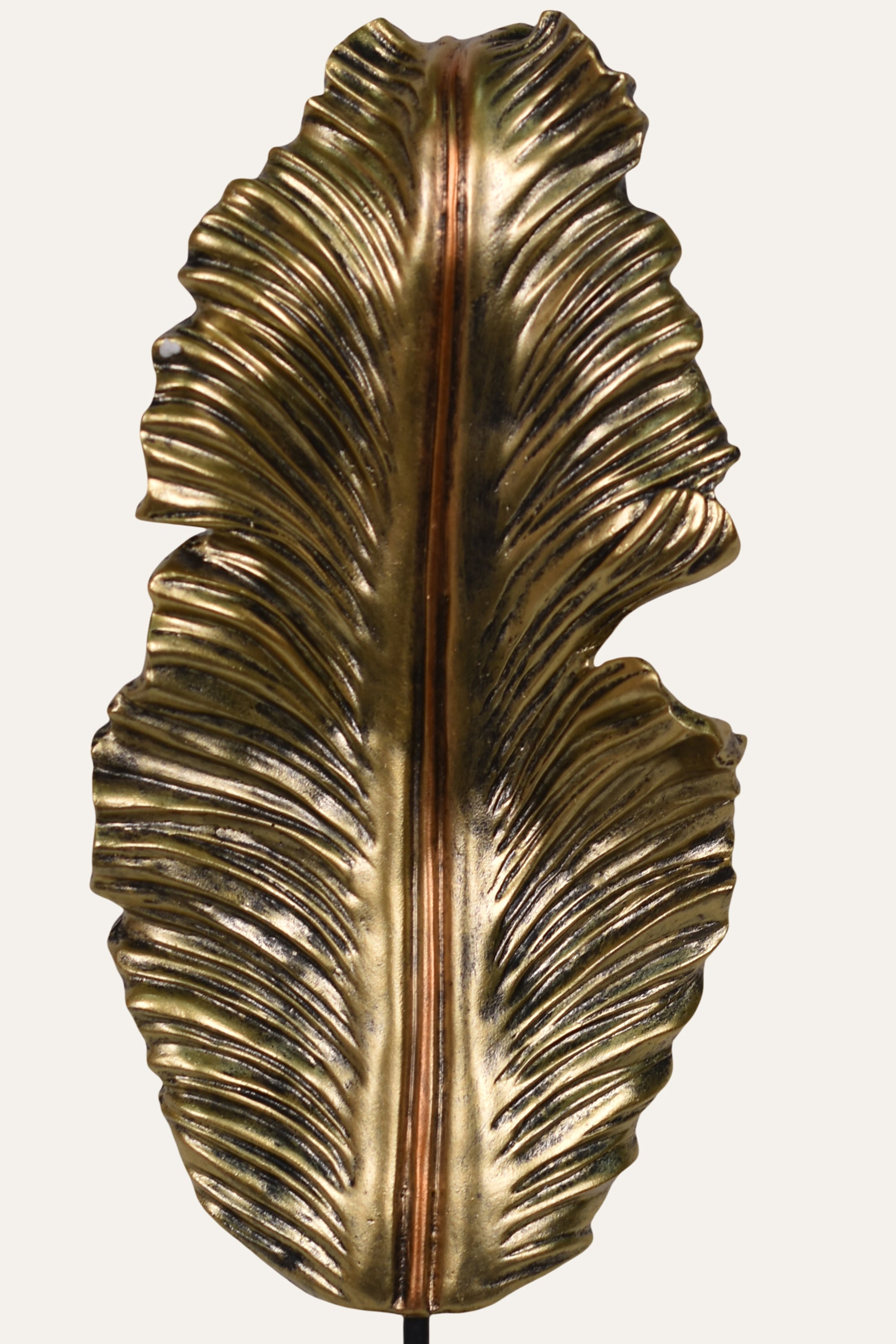 Gold Resin Palm Leaf Sculpture