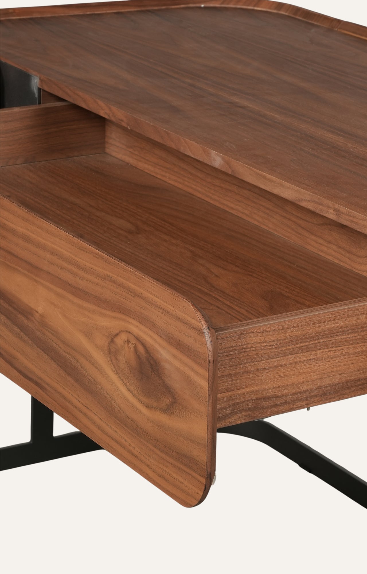 Modern Walnut Wood Writing Desk