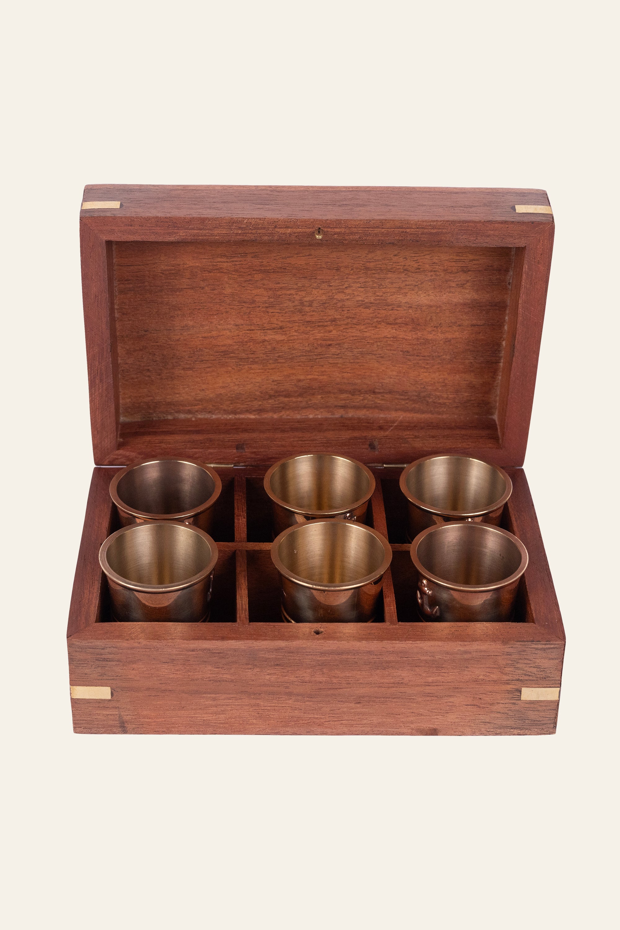 Set of 6 Whisky Shot Glasses with Nautical Bar Box