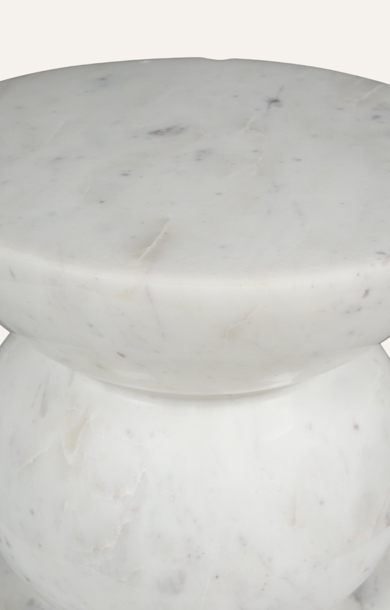 Sculptural White Marble Accent Table