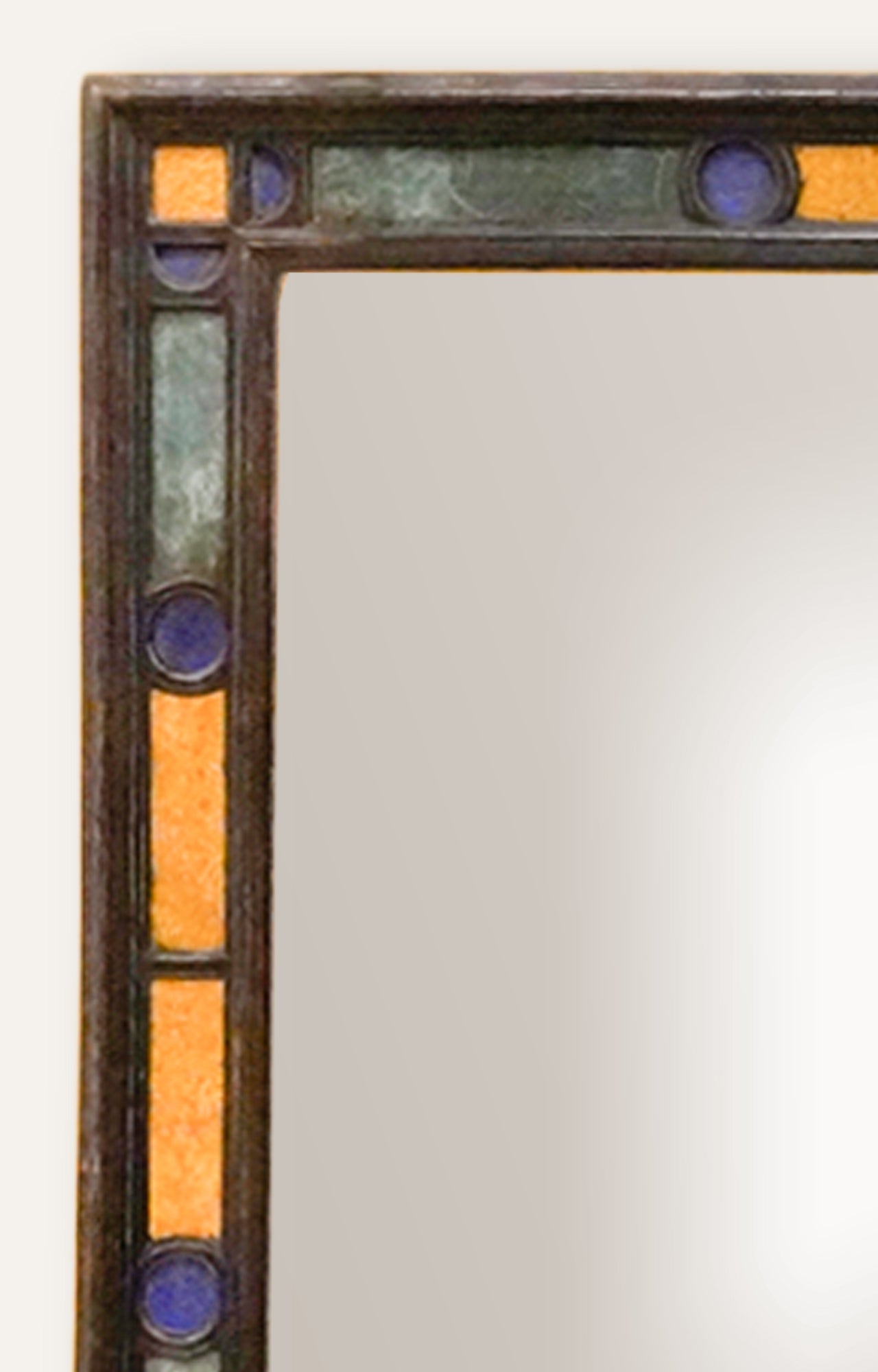 Rectangle Wall Mirror with Semi-Precious Stone Mosaic Frame