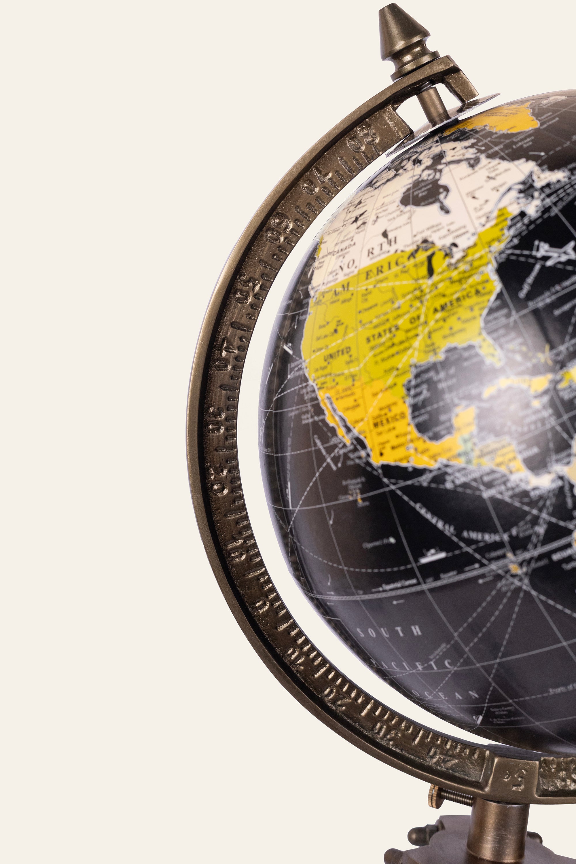World Map Globe on Wooden Tripod Stand