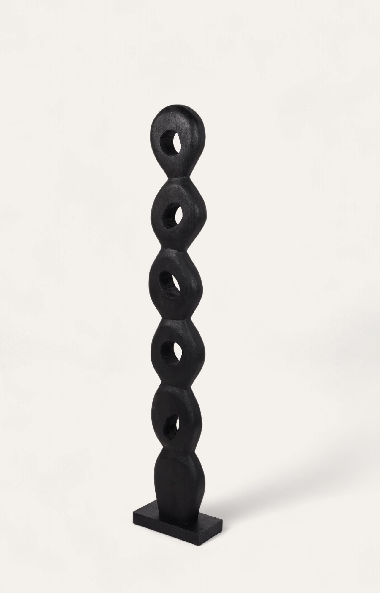 The Eternal Hoop – Black Mango Wood Modern Sculpture