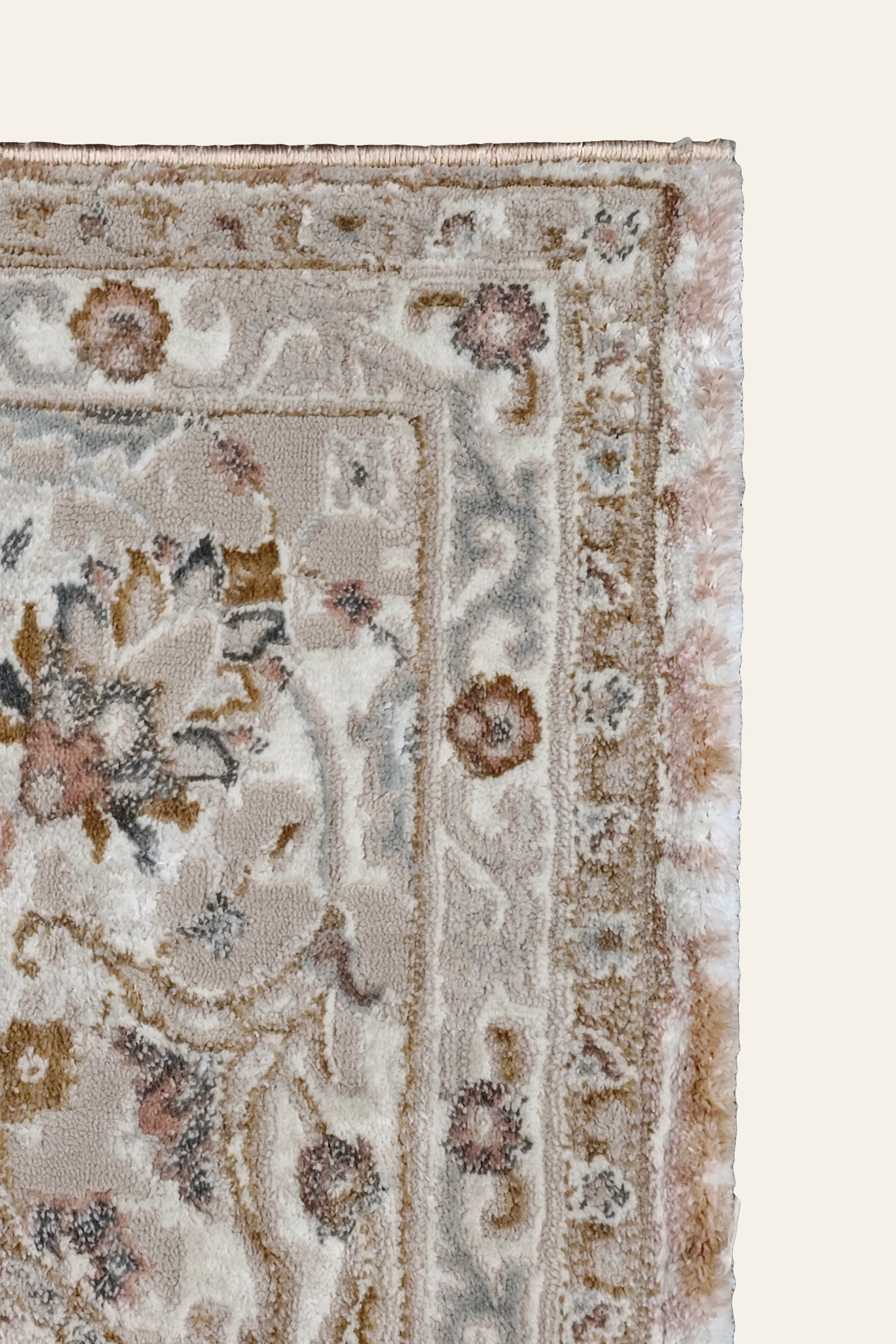 8 x 12 ft Cream Beige Oriental Floral Traditional Area Carpet