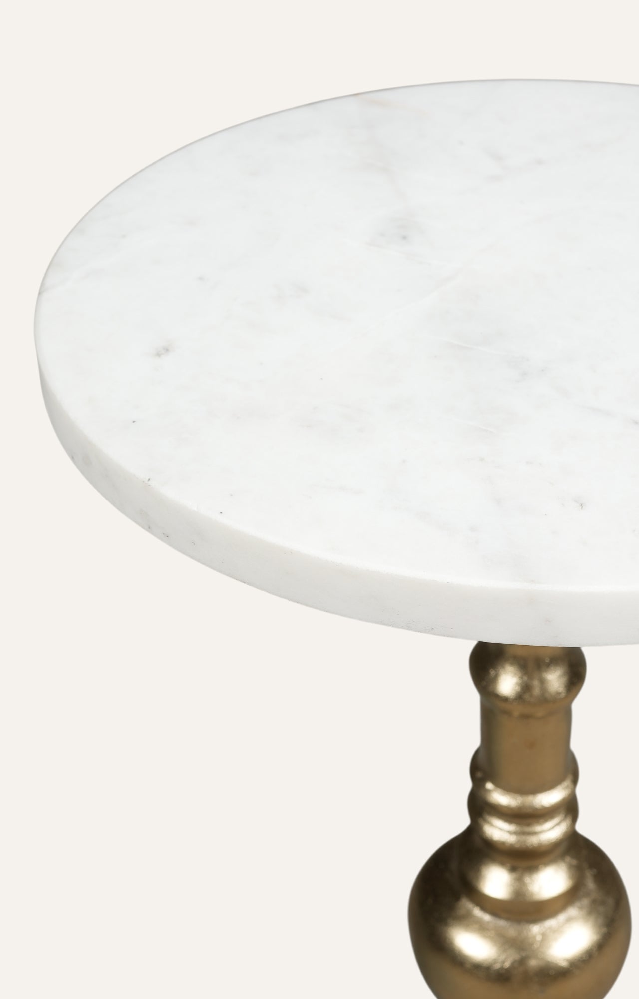 Classic Brass and Marble Pedestal Side Table