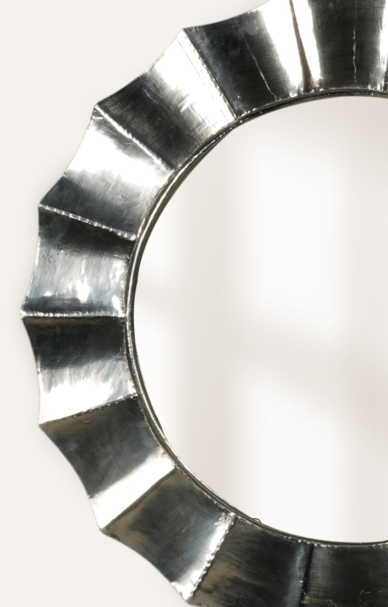 Silver Framed Round Wall Mirror