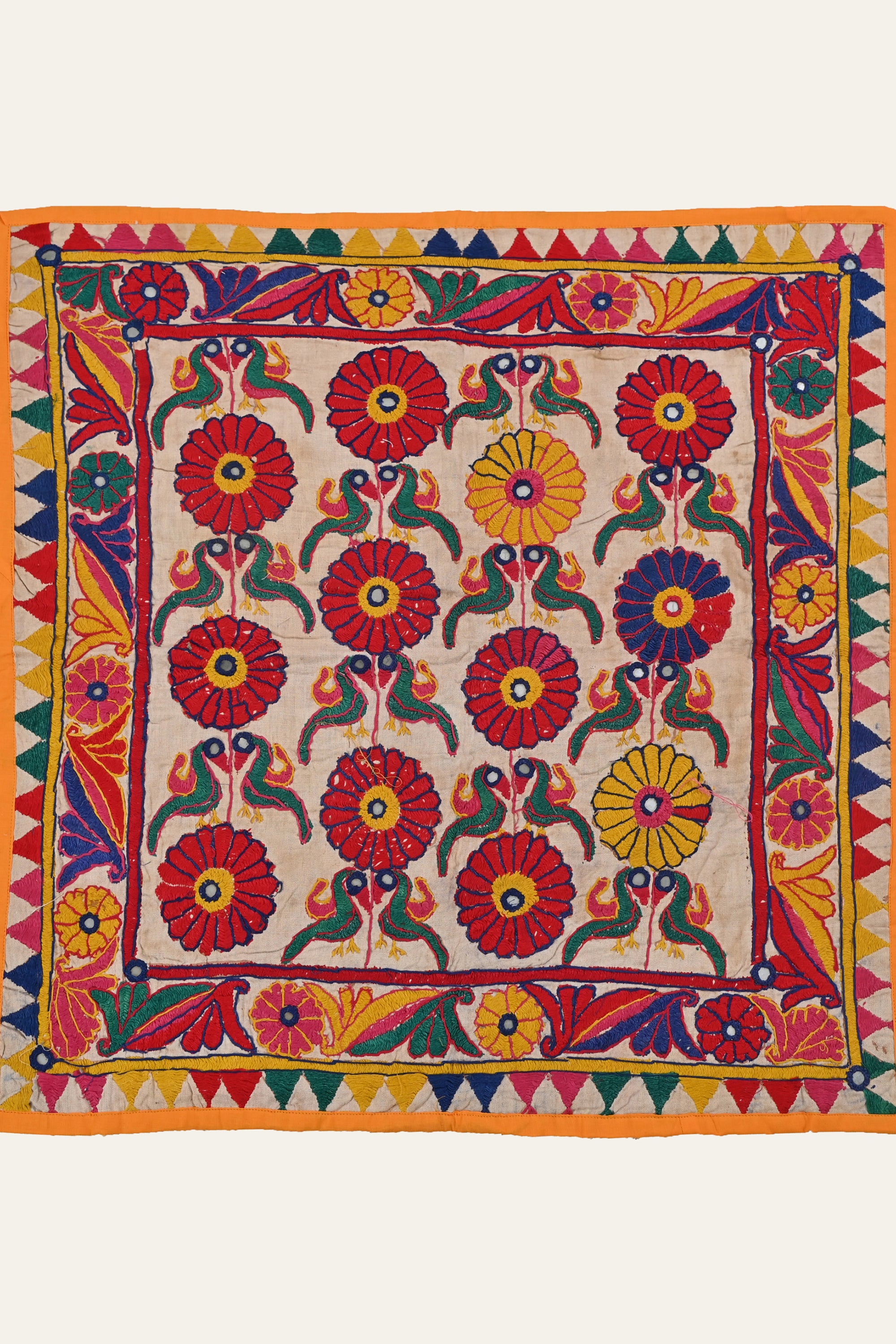 Collectible Antique Mirror Work Kutch Tapestry Wall Hanging