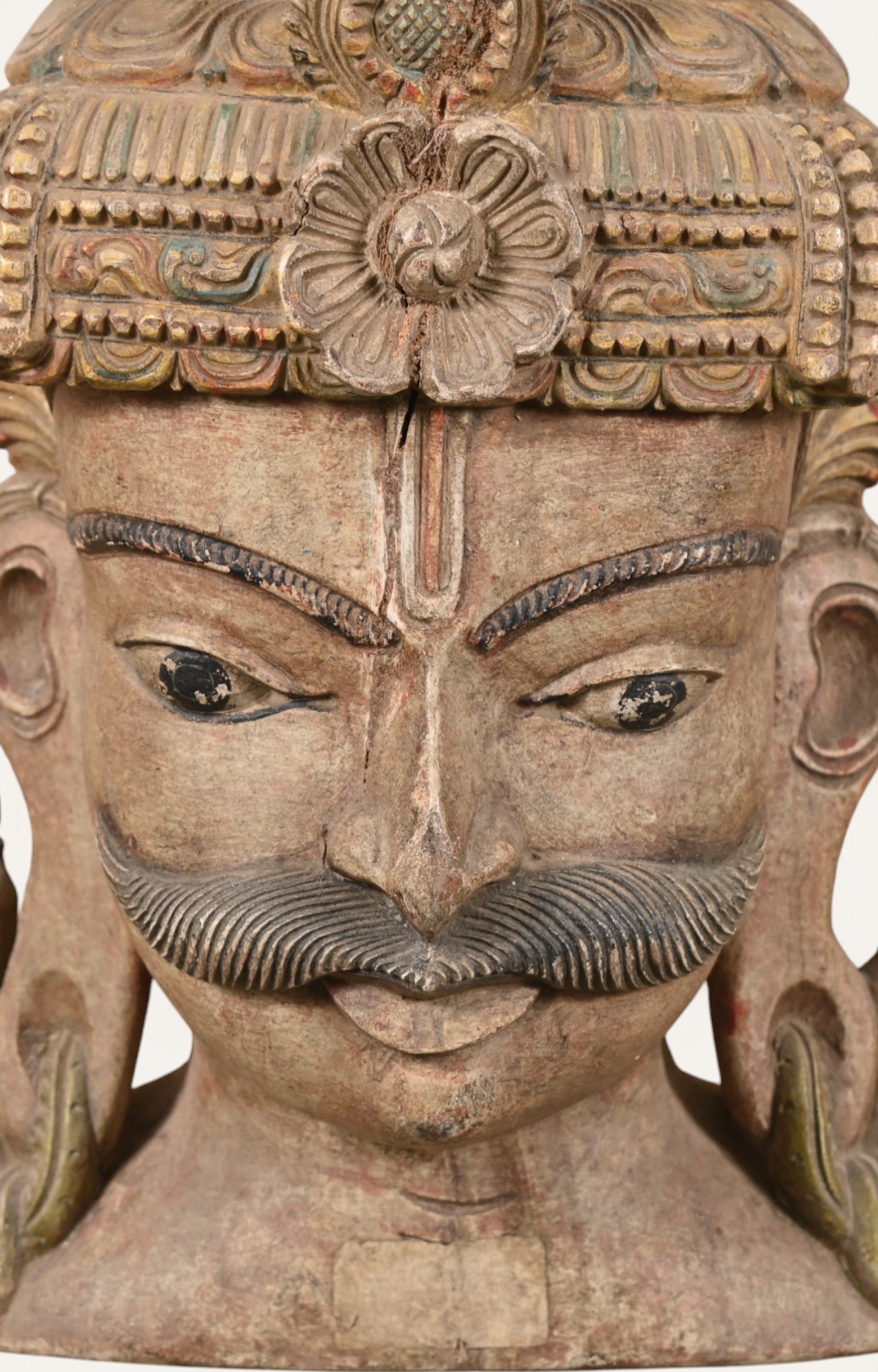 Guardian of Temples Hand-Carved Wooden Wall Mask
