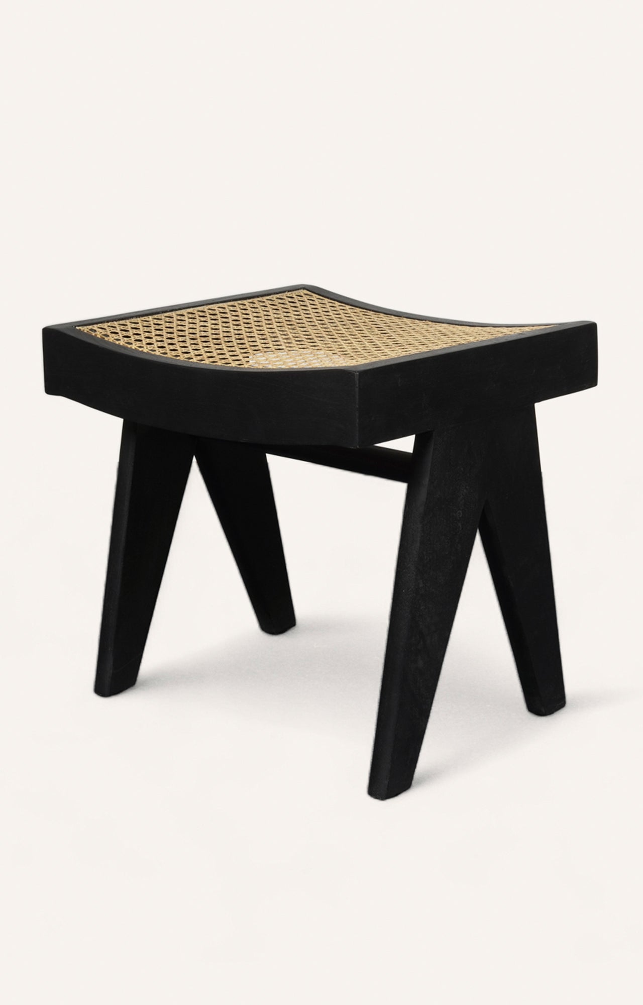 Black Rattan Stool