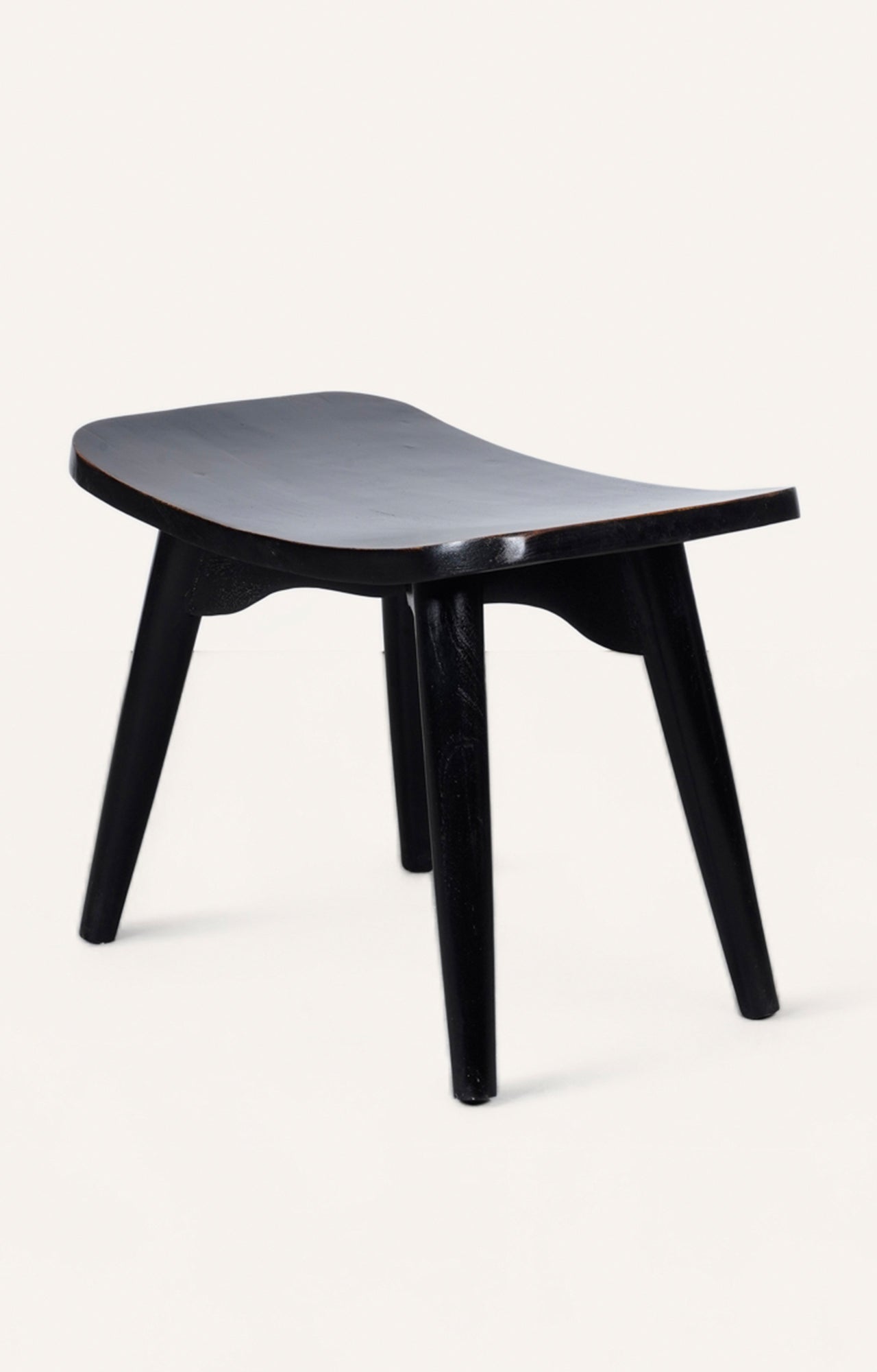 Black Stool with Curved Seat