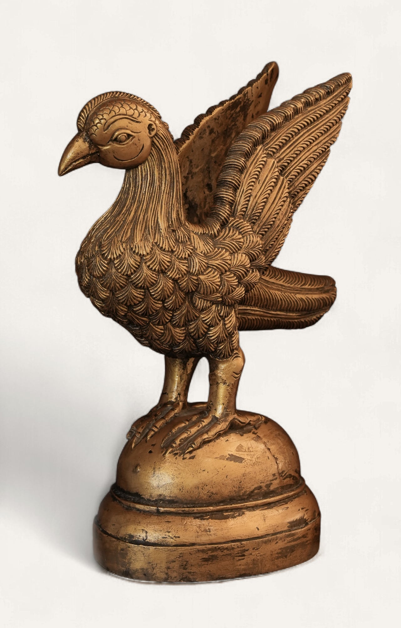 Handcrafted Golden Feather Bird