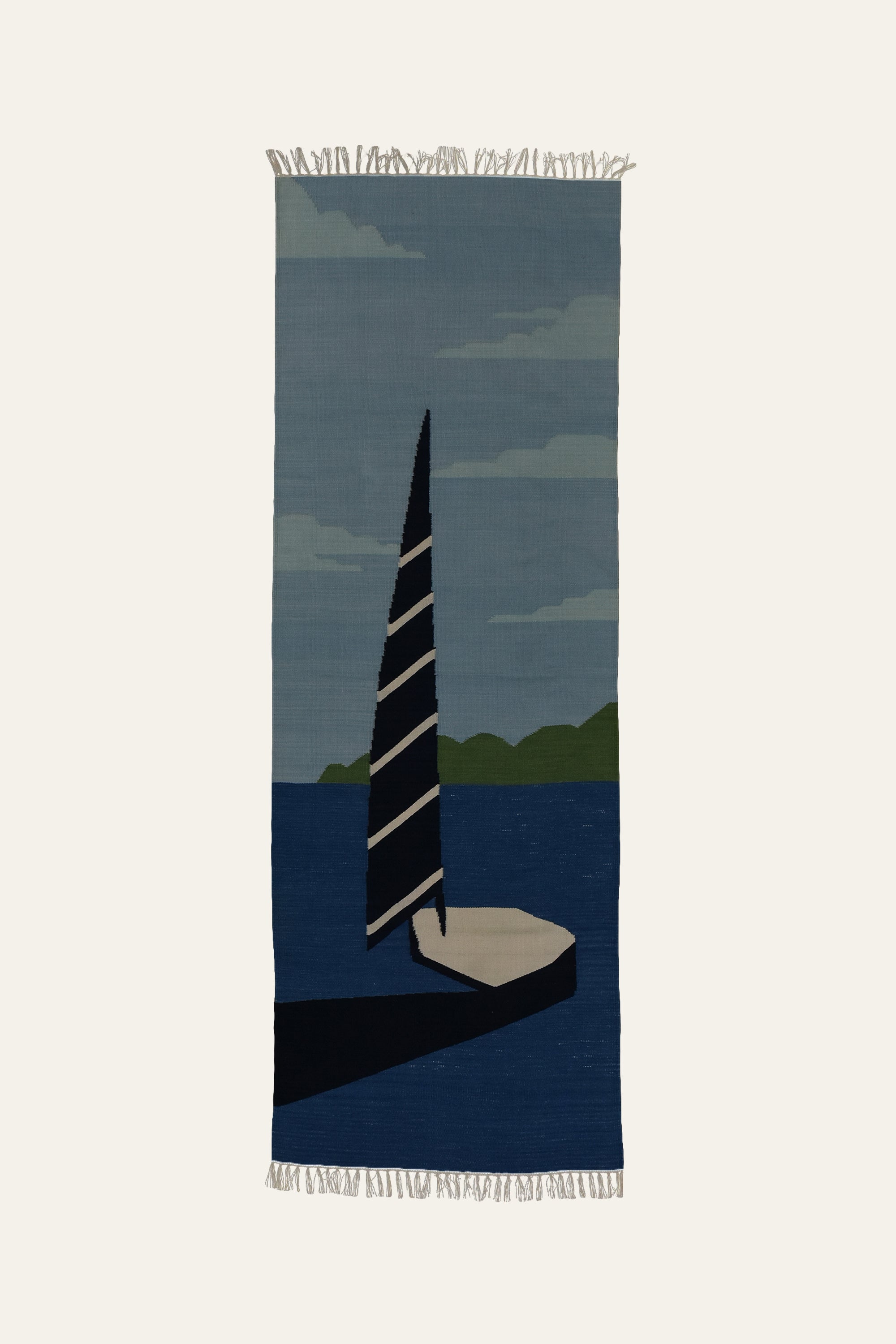 Ocean Blue Sailboat Nautical Cotton Yoga Mat