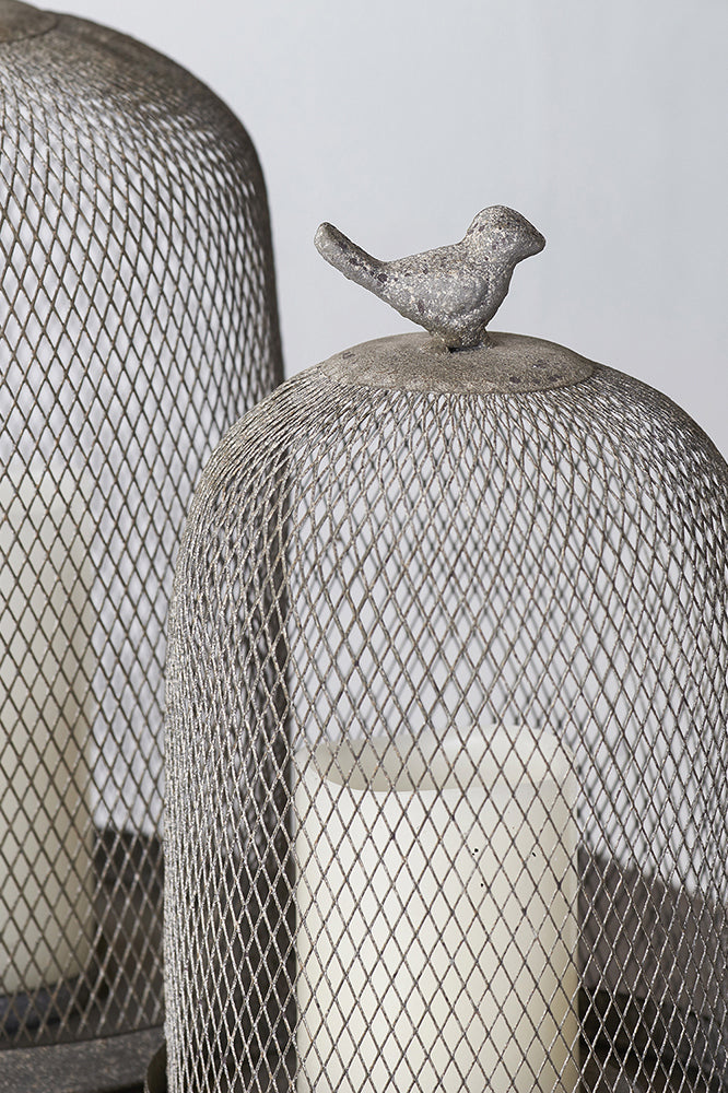 Antique Metal Mesh Candle Holder - Small