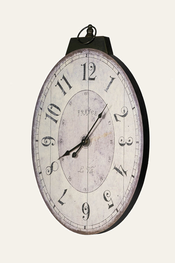 Oval Wall Clock with Roman-Style Numerals for Office & Home Spaces