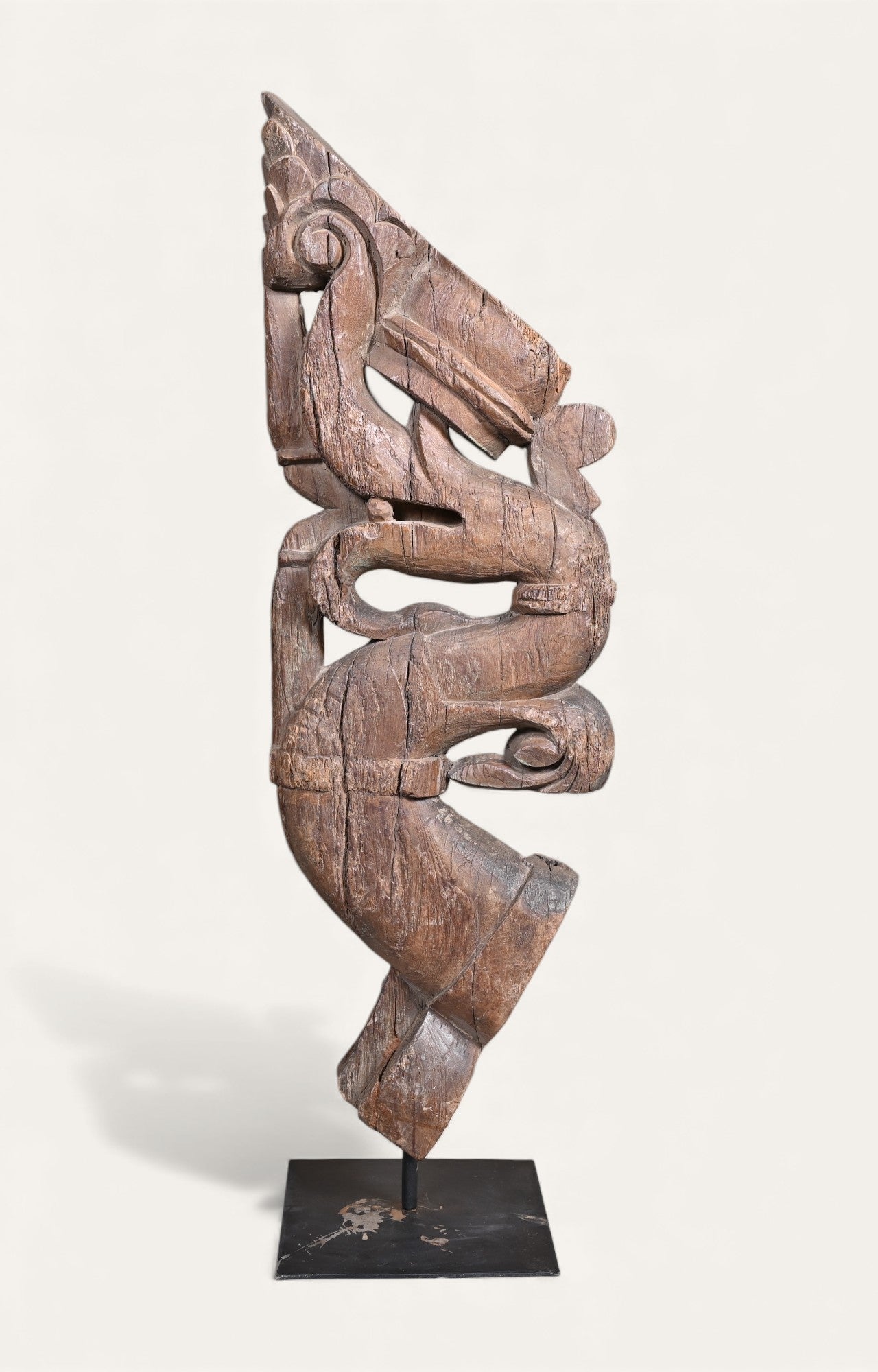 Vintage Serpentine Carved Panel on Stand