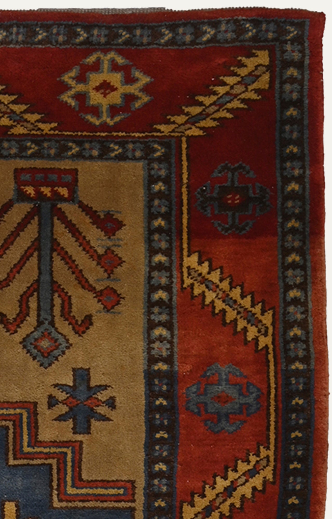 3 x 6 Ft Colorful Handwoven Kilim Carpet with Geometric pattern