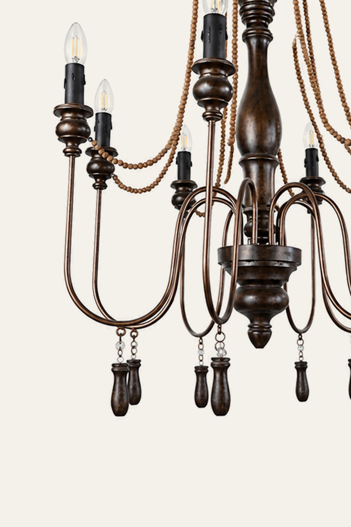 Black Multi-Arm Candle-Style Chandelier for High Ceilings