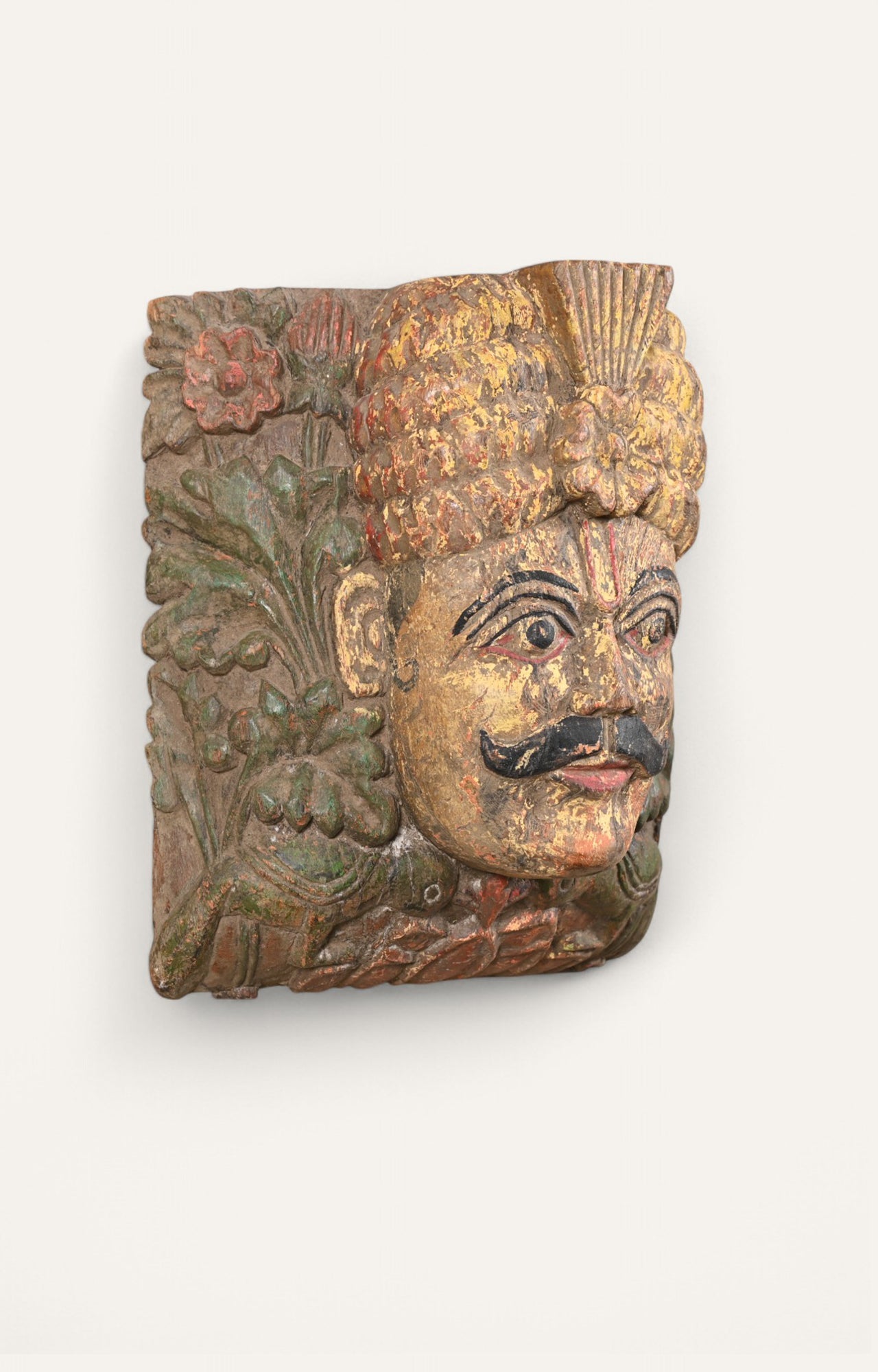 Traditional Hand-Carved Wooden Wall Mask