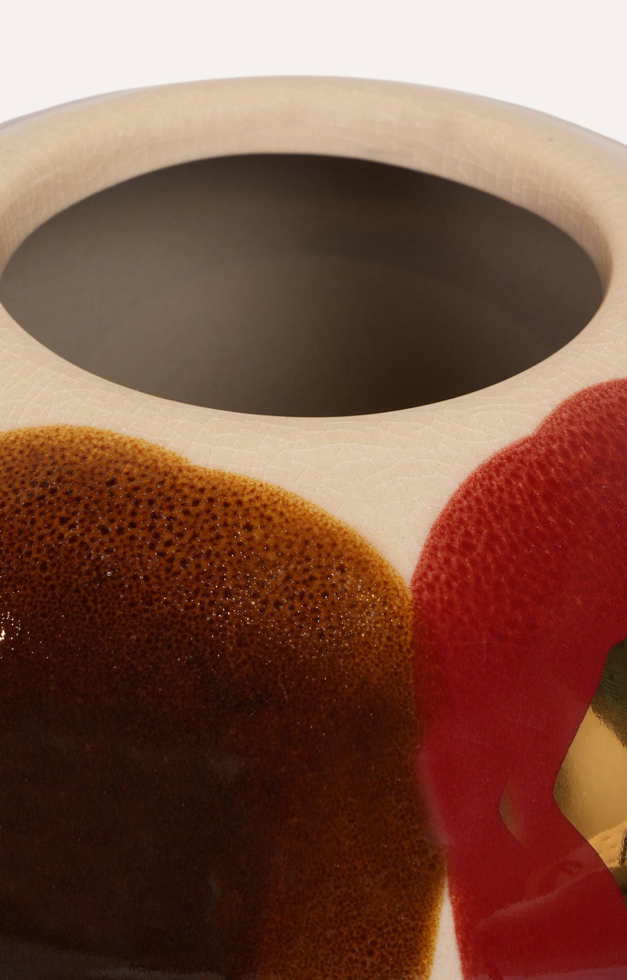 Multicolor Art Glass Decorative Jar with Lid