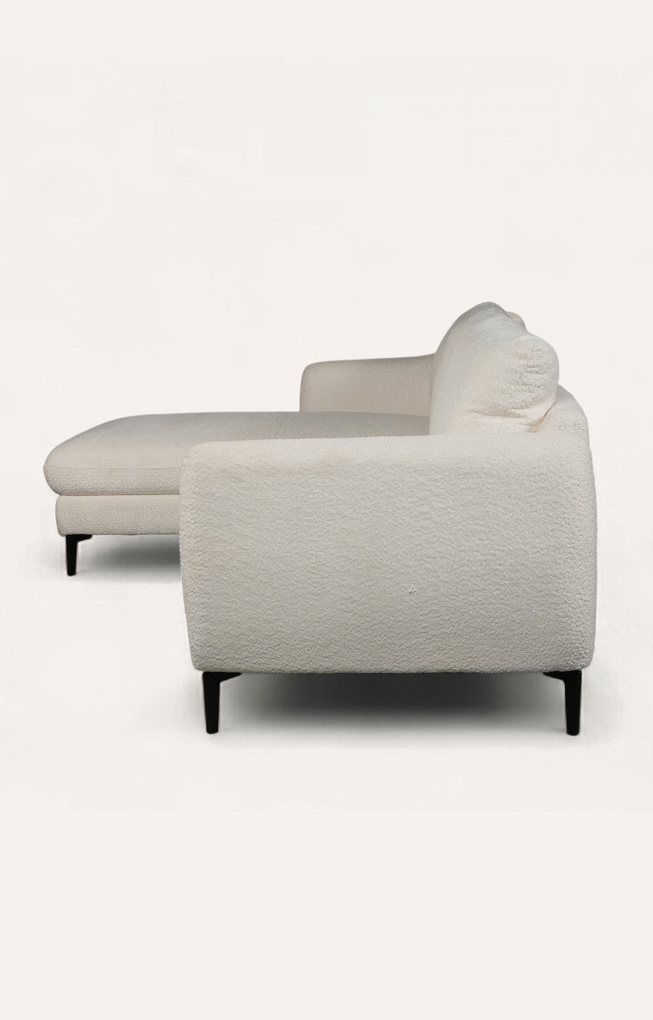 Modern Cream Bouclé Left Sectional Sofa