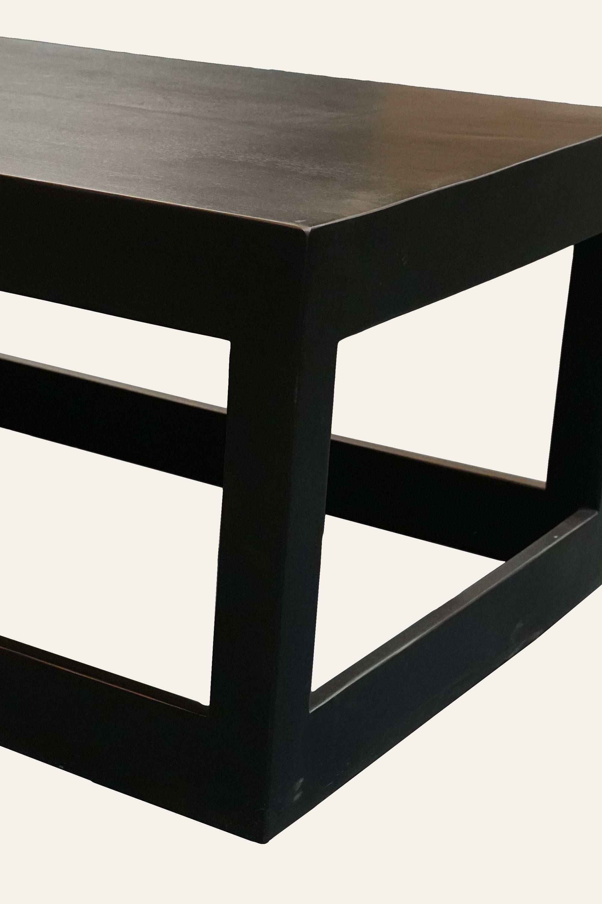 Modern Rectangular Black Box Frame Wooden Coffee Table