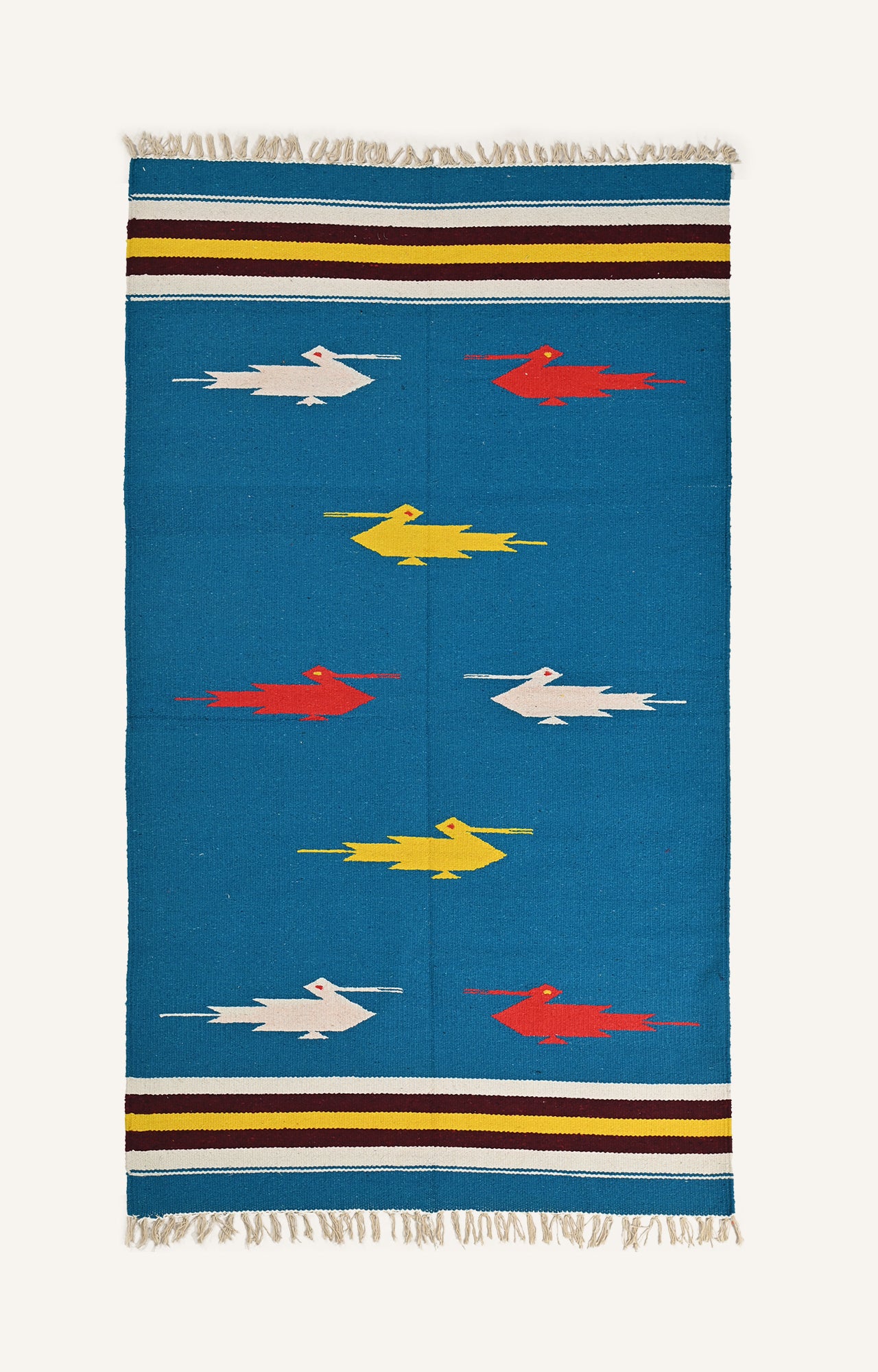 Geometric Striped Punjabi Flatweave Rug