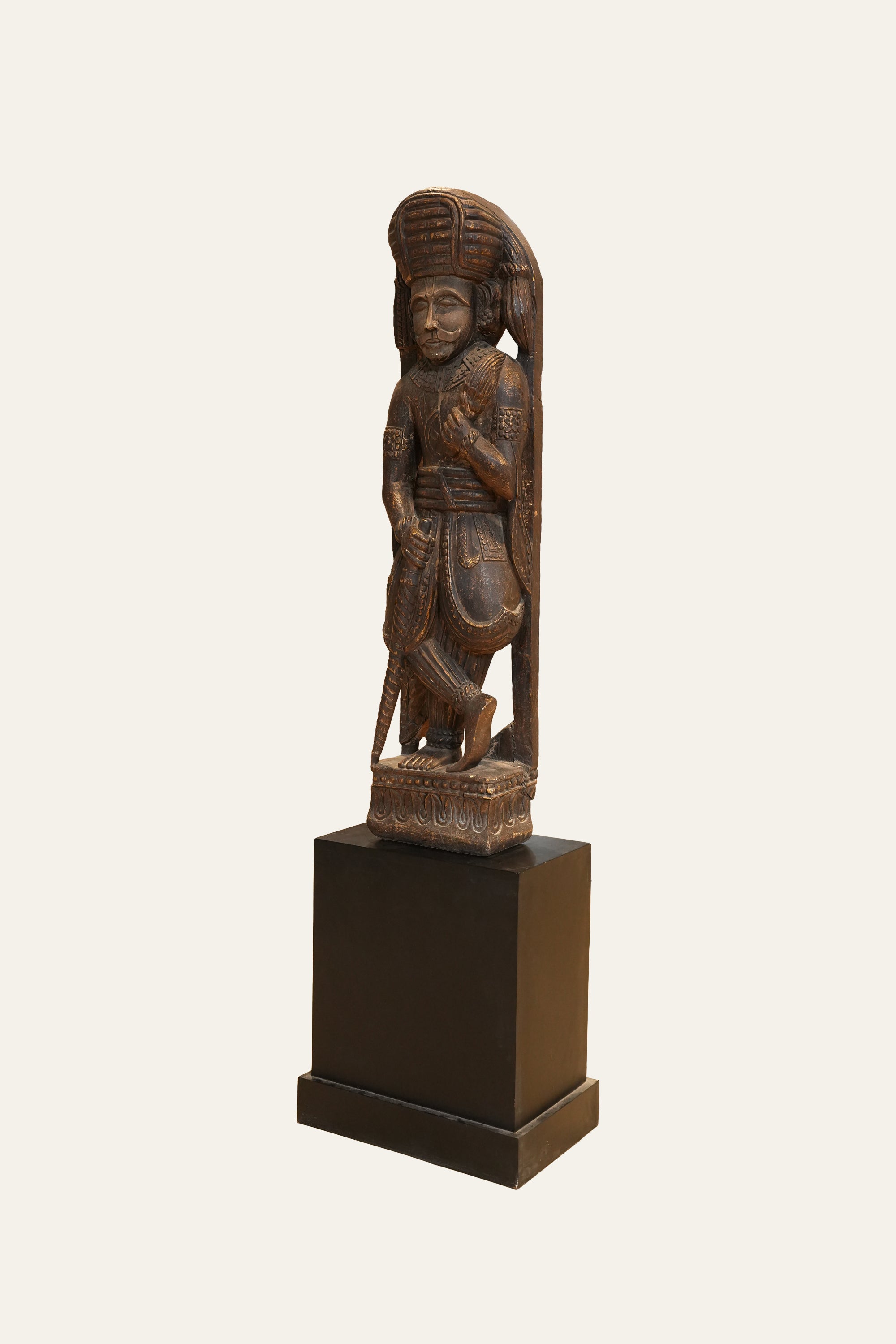 South Indian Darban Guard Statue with Base