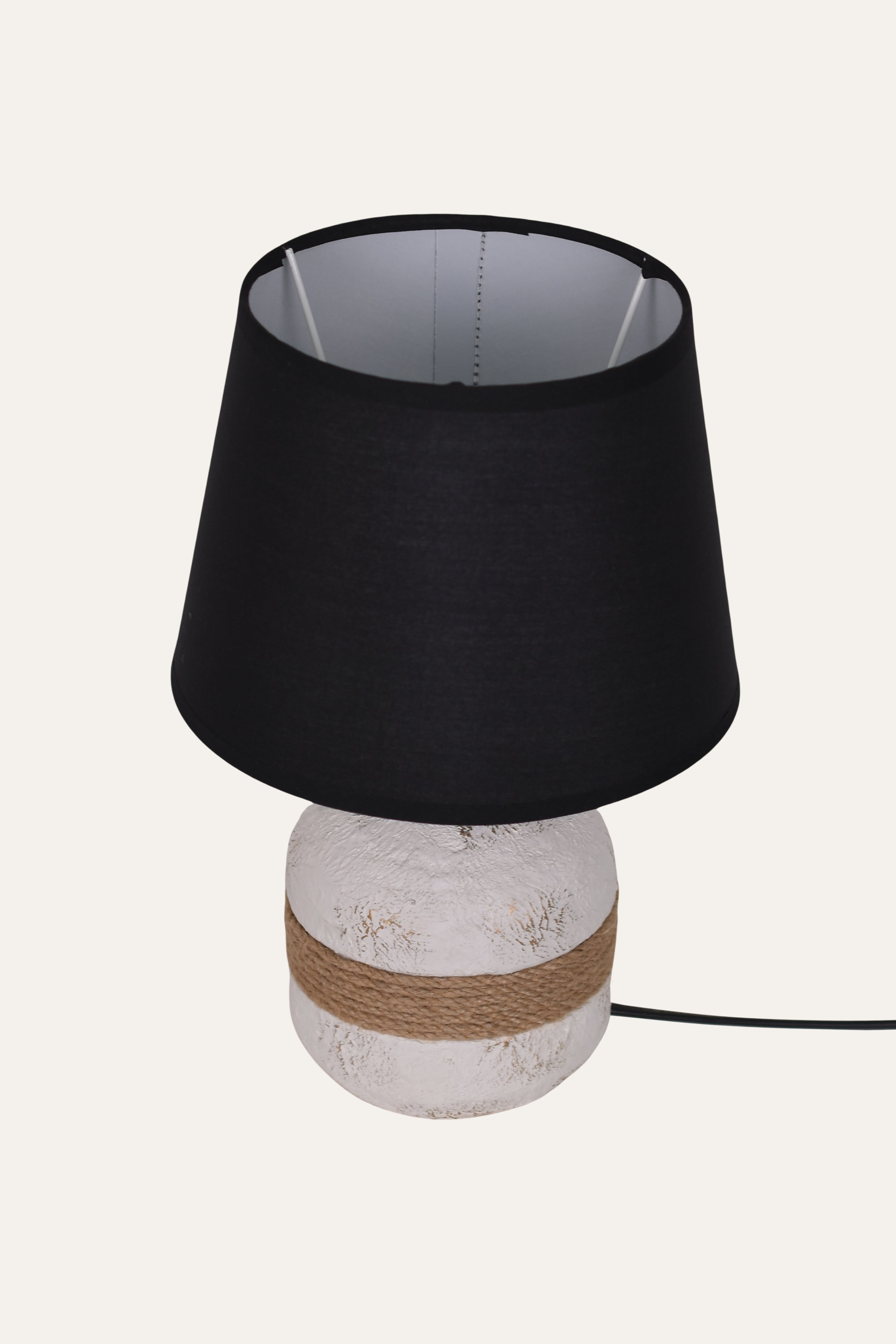 Modern Ceramic Table Lamp with Black Fabric Shade