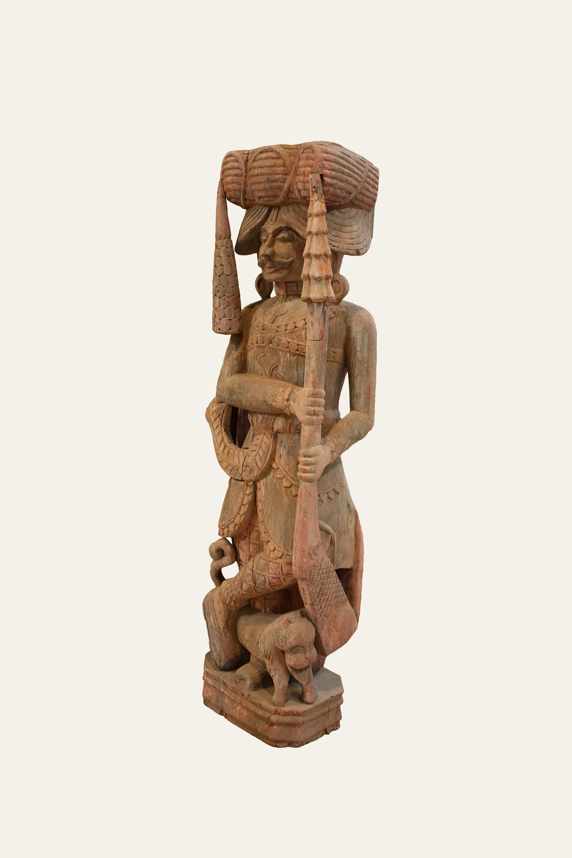 Indian Darban Guard Statue in Wood