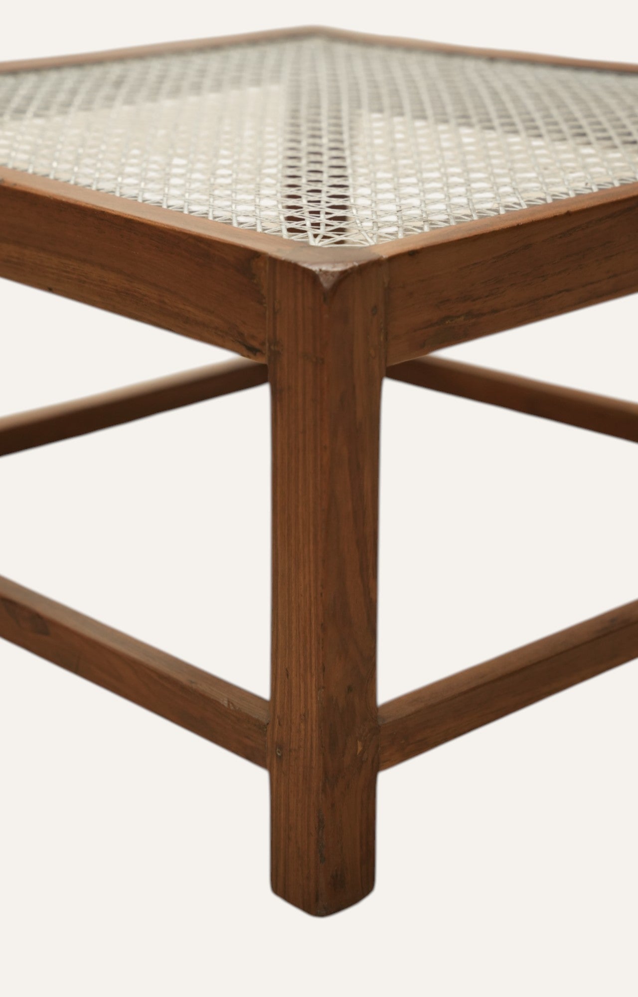 Colonial Wooden Coffee Table with Cane Top