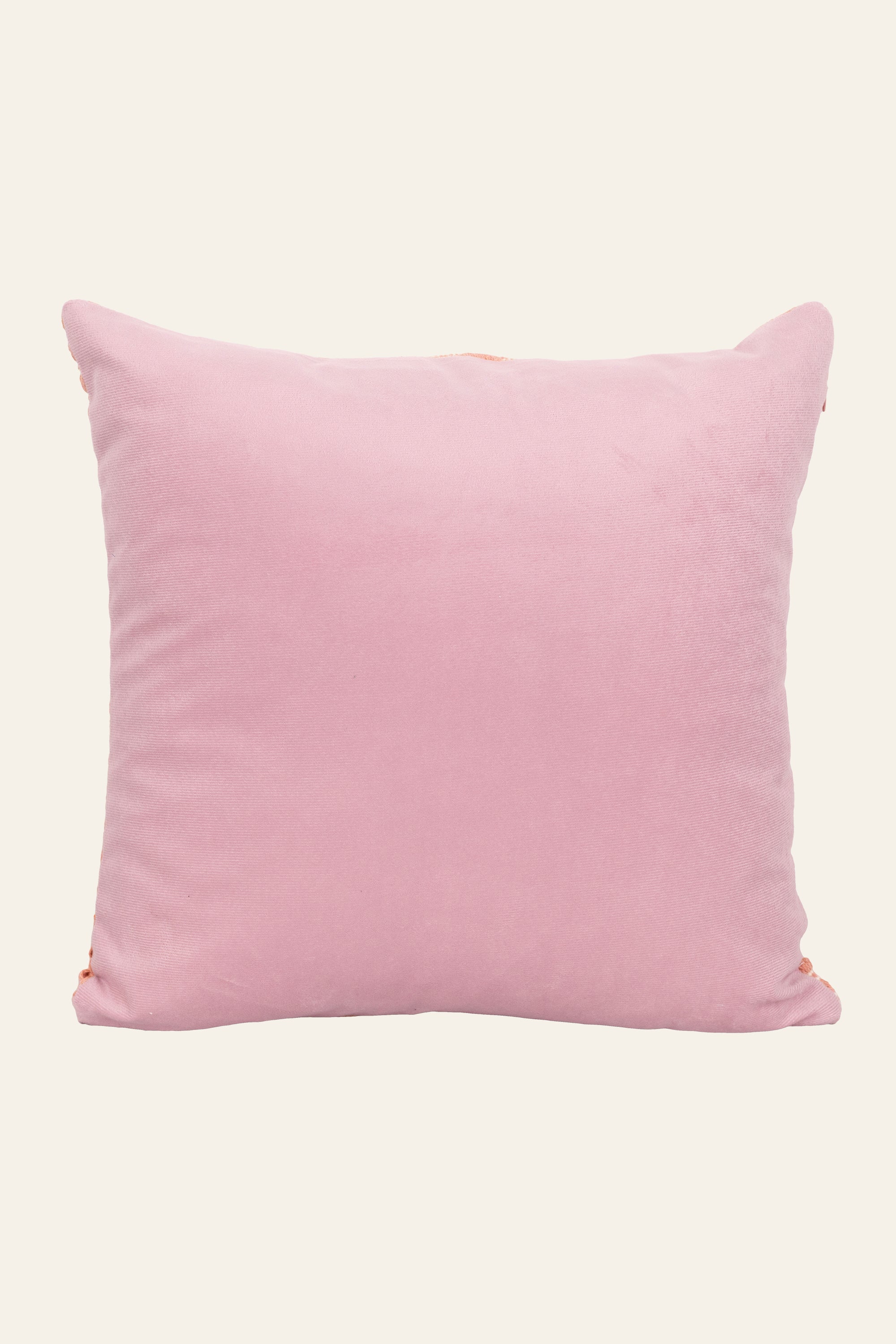 Pink and White Woven Jacquard Cushion