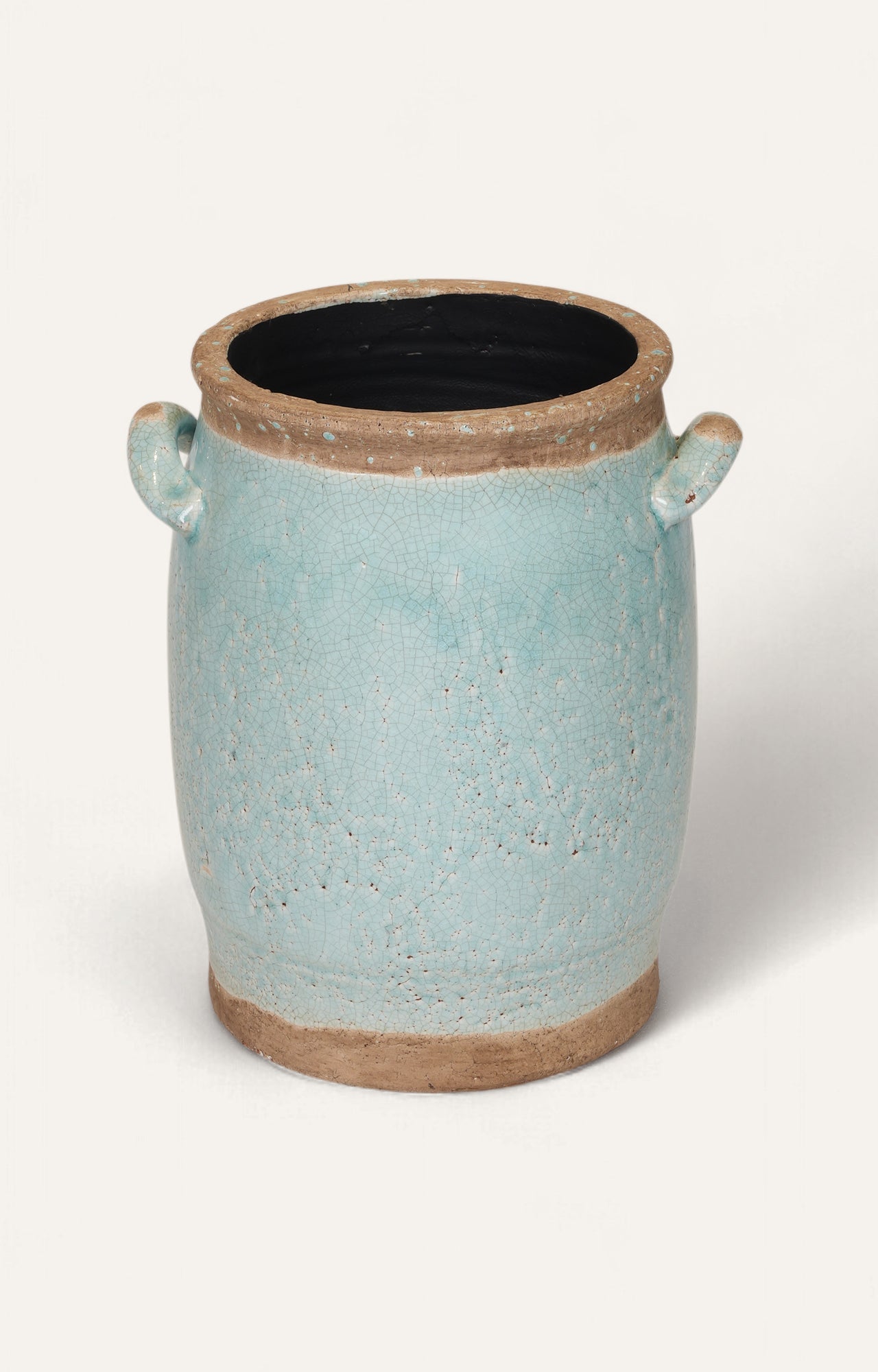 Handmade Ceramic Vase with Crackle Glaze Finish