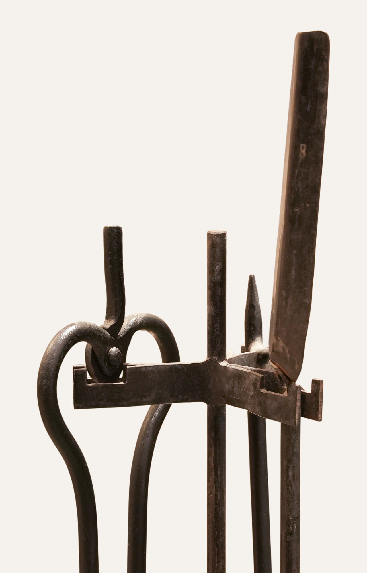 Minimalist Wrought Iron Fireplace Tool Set