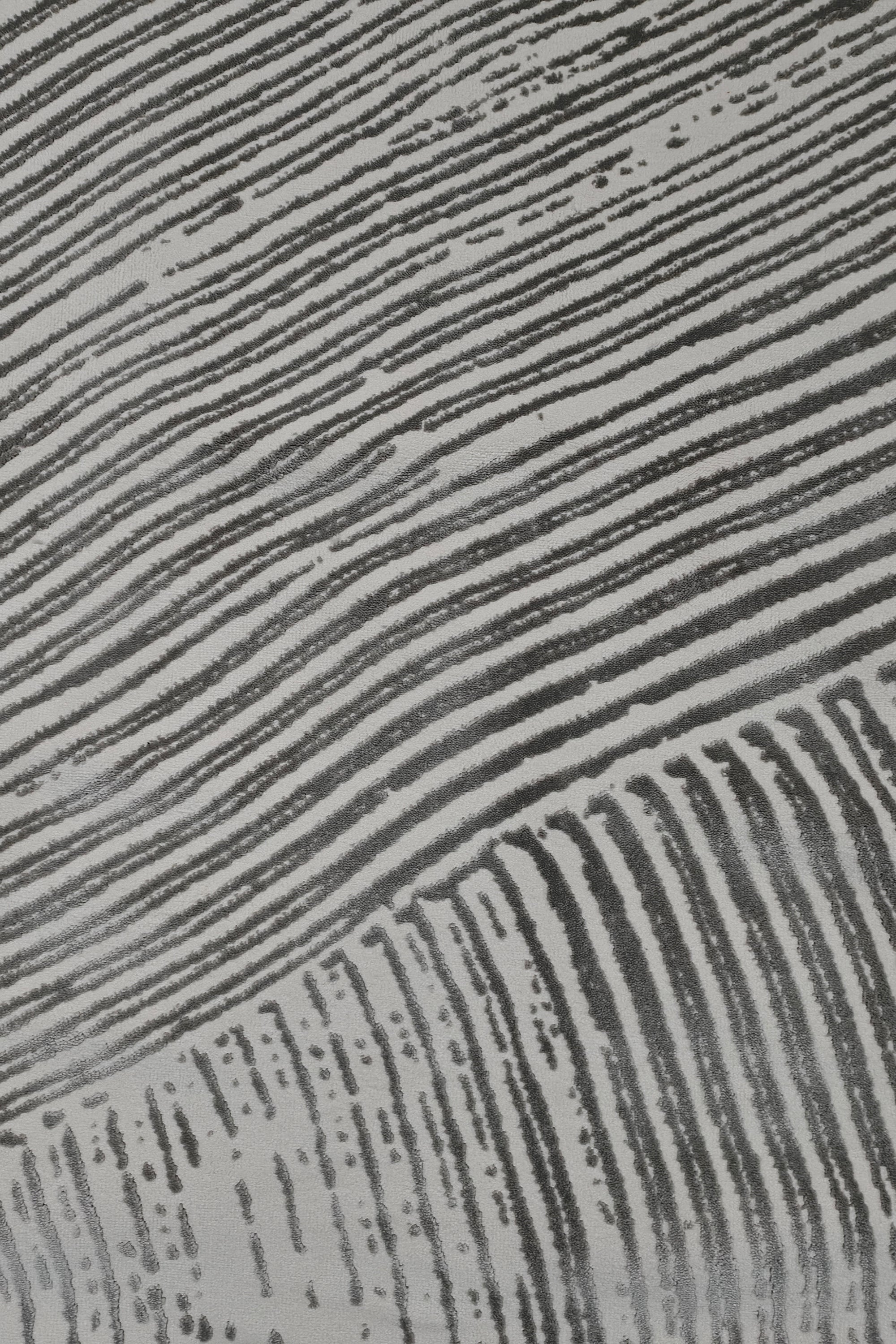 8 x 12 ft Grey Ombre Wave Tufted Modern Abstract Carpet