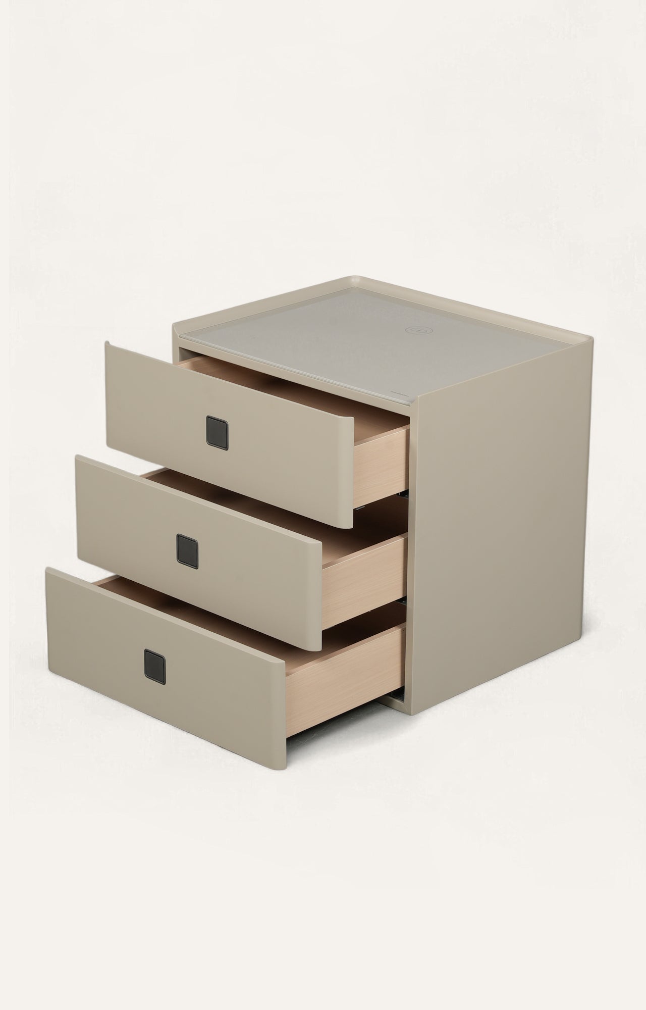Taupe Three-Drawer Modern Dresser
