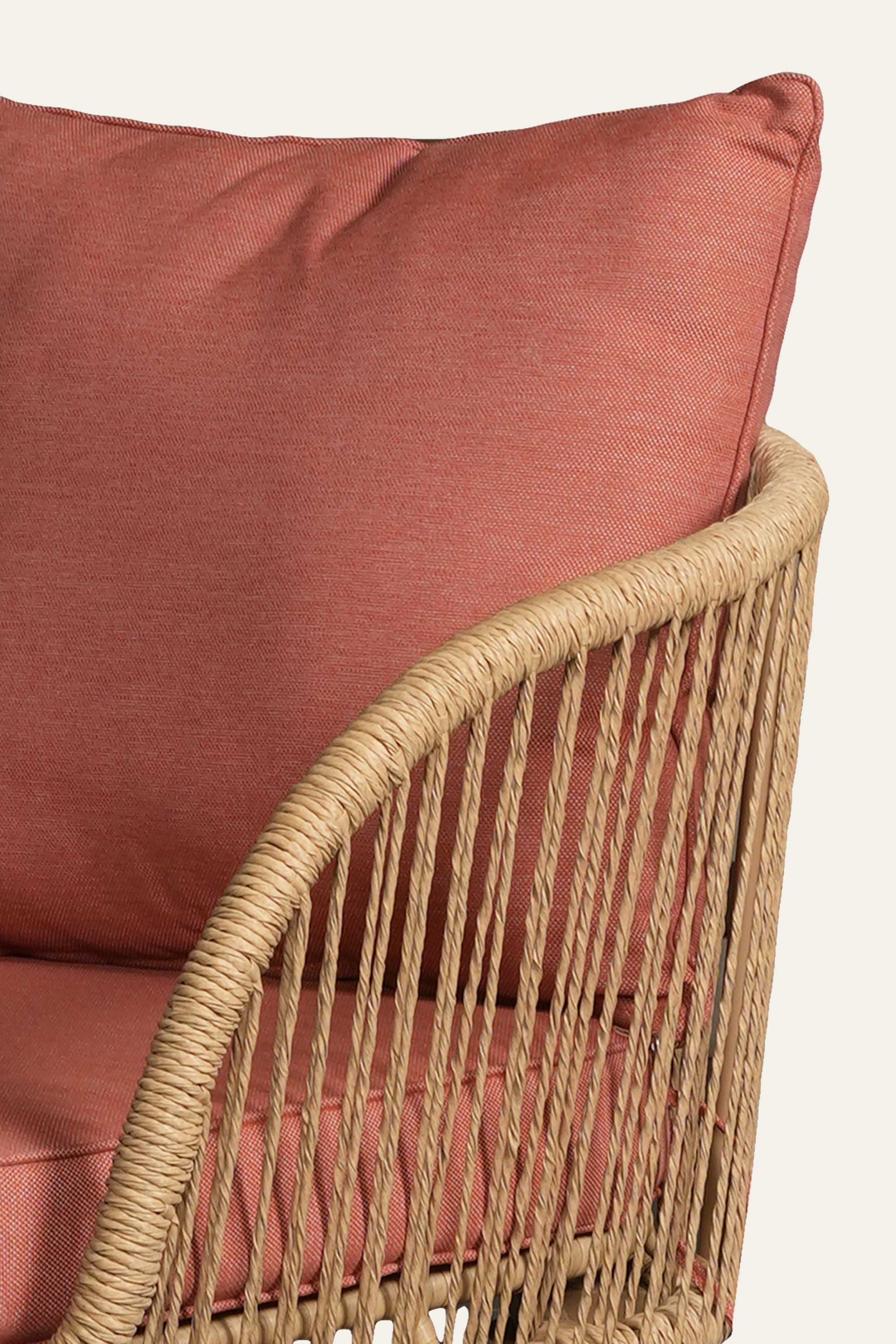 Terracotta Metal and Nylon Ropes Outdoor Armchair