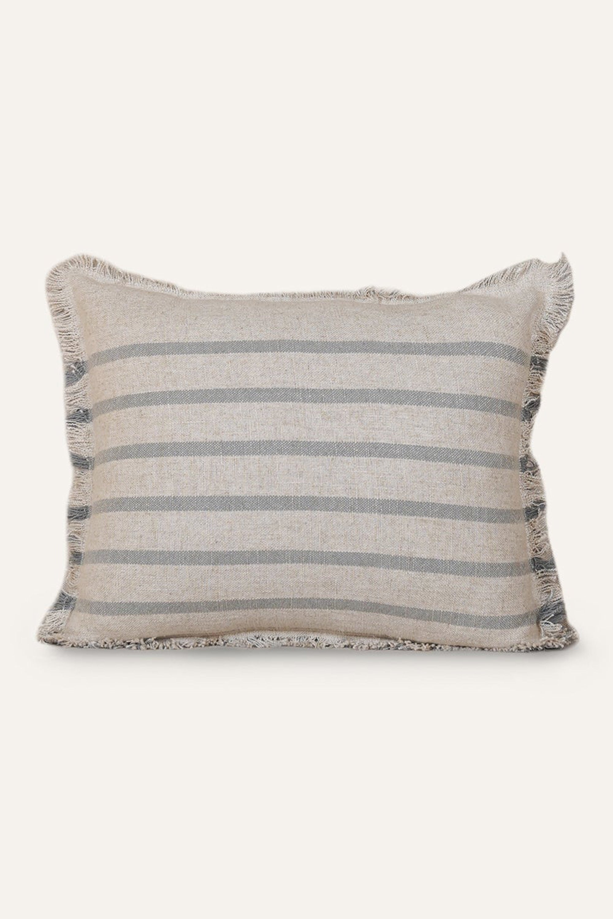 Indigo Wave Linen Cushion Cover