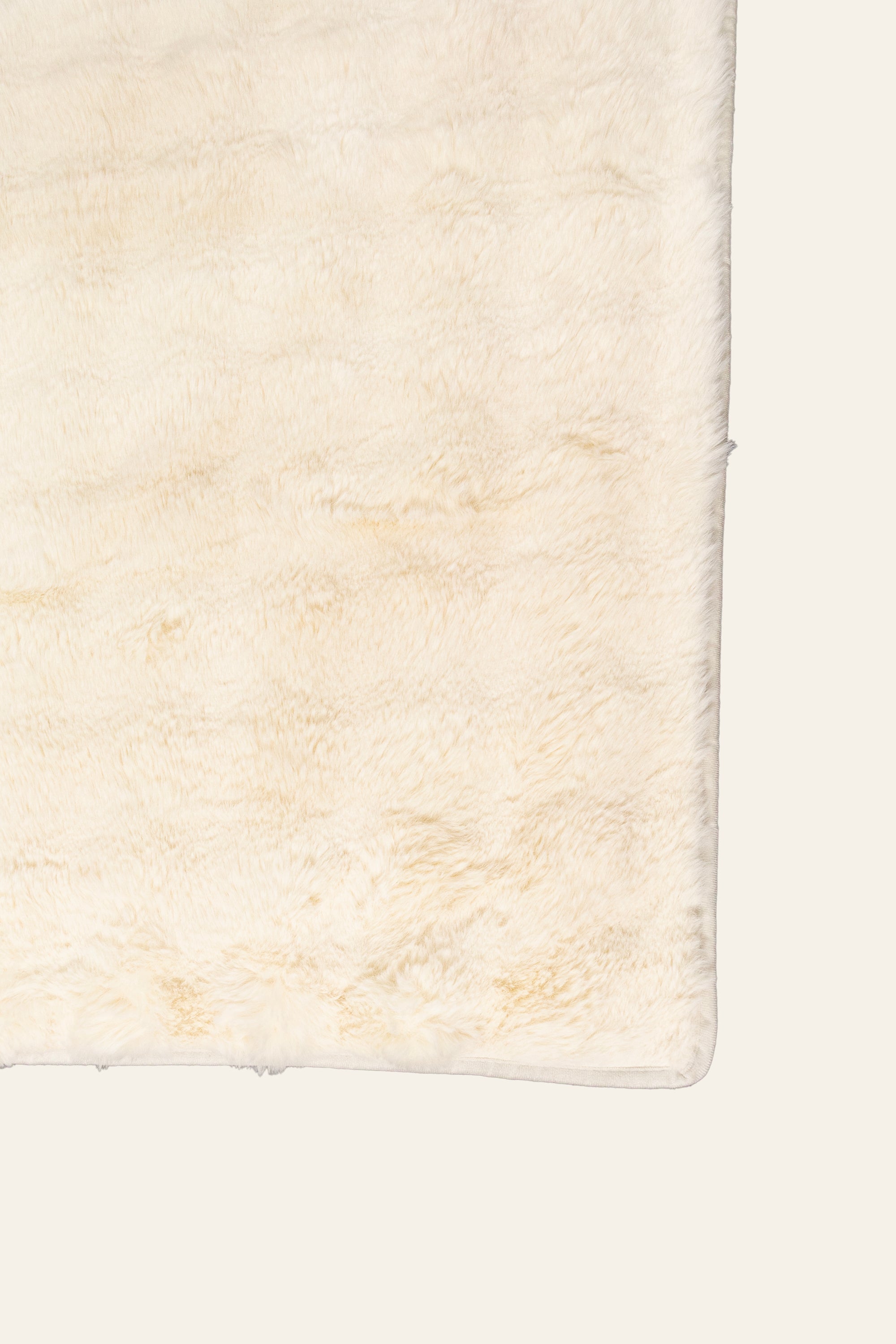 Ivory Cream Fur Throw Blanket for Bed & Lounge