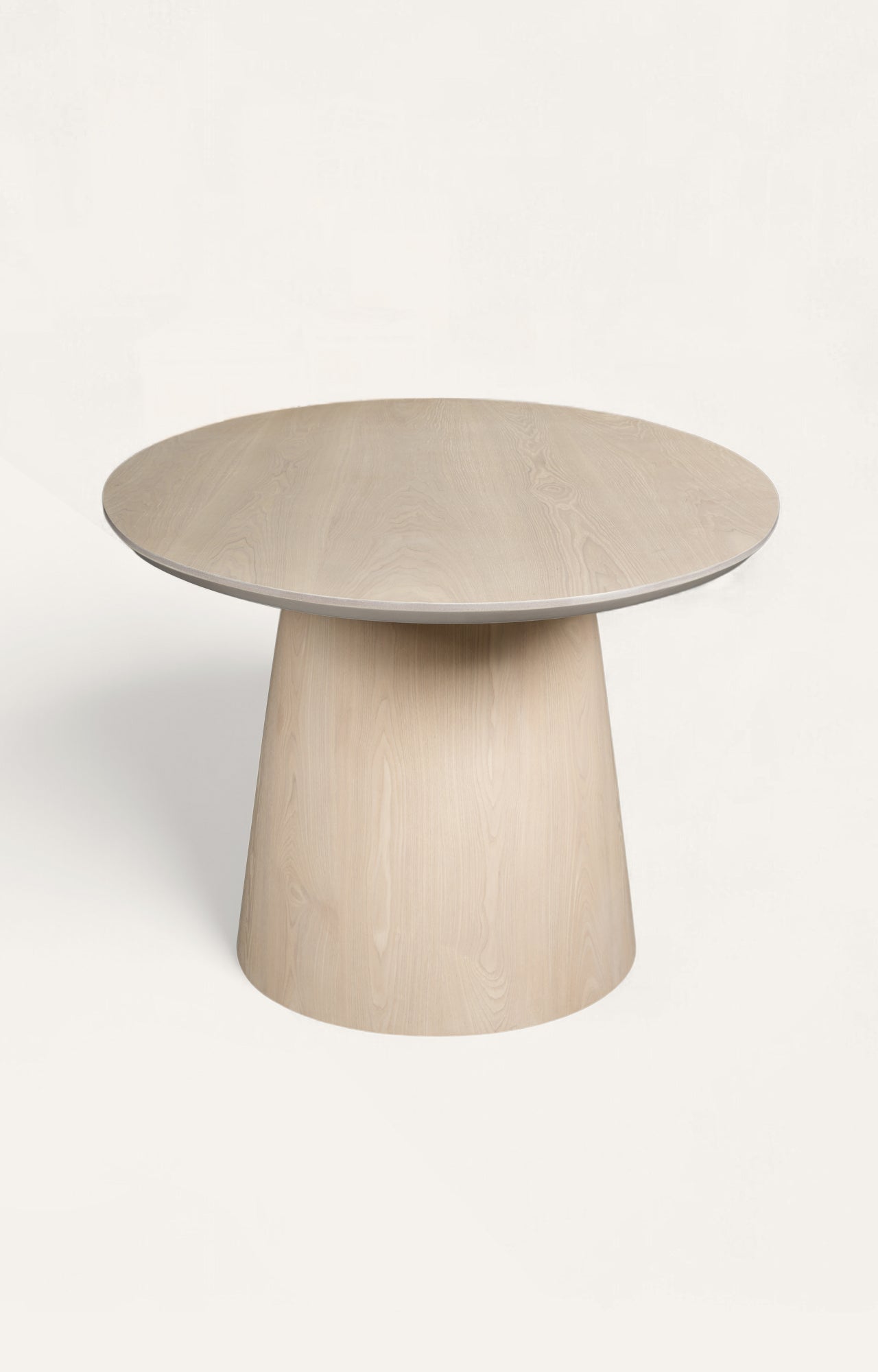 Contemporary Sculptural Round Table in Light Wood